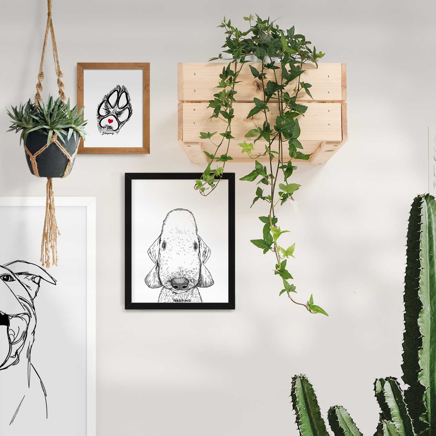 Remington the Bedlington Terrier Art Print