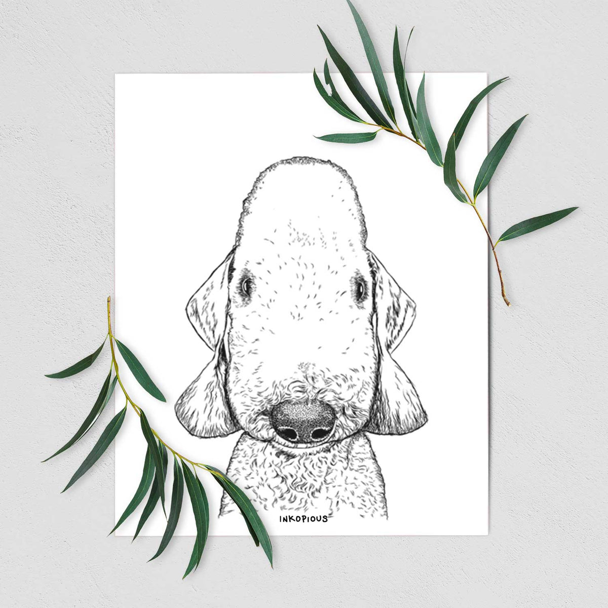 Remington the Bedlington Terrier Art Print