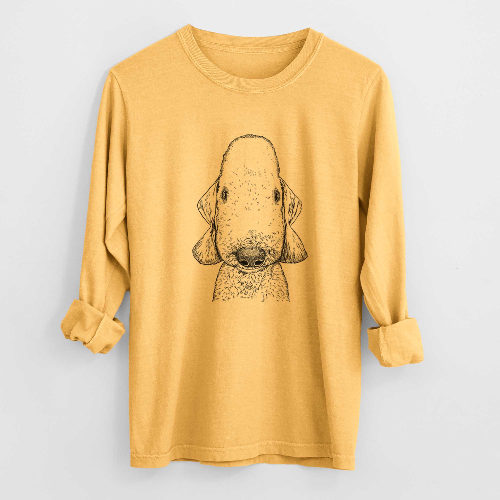 Bare Remington the Bedlington Terrier - Heavyweight 100% Cotton Long Sleeve