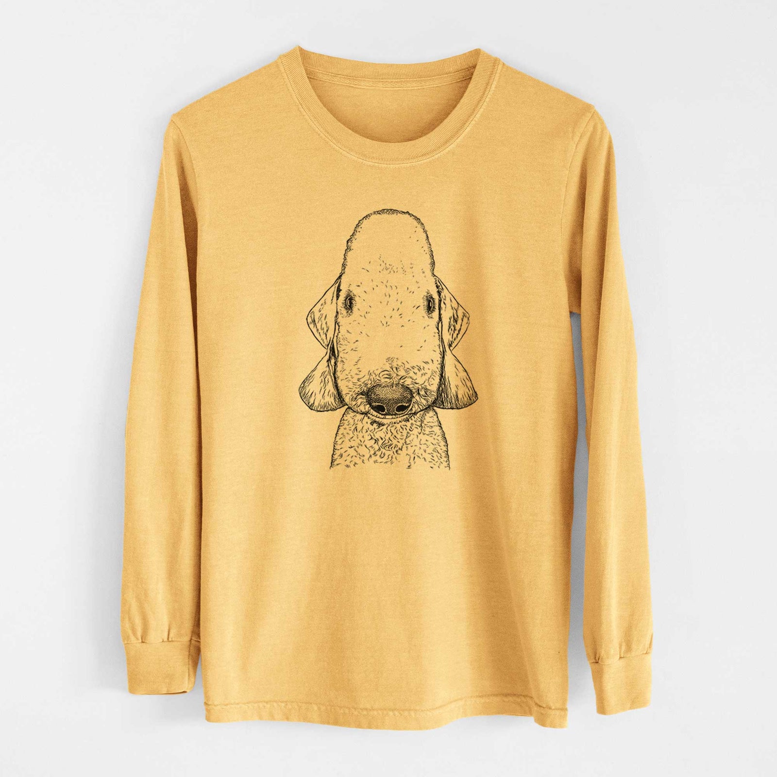 Bare Remington the Bedlington Terrier - Heavyweight 100% Cotton Long Sleeve