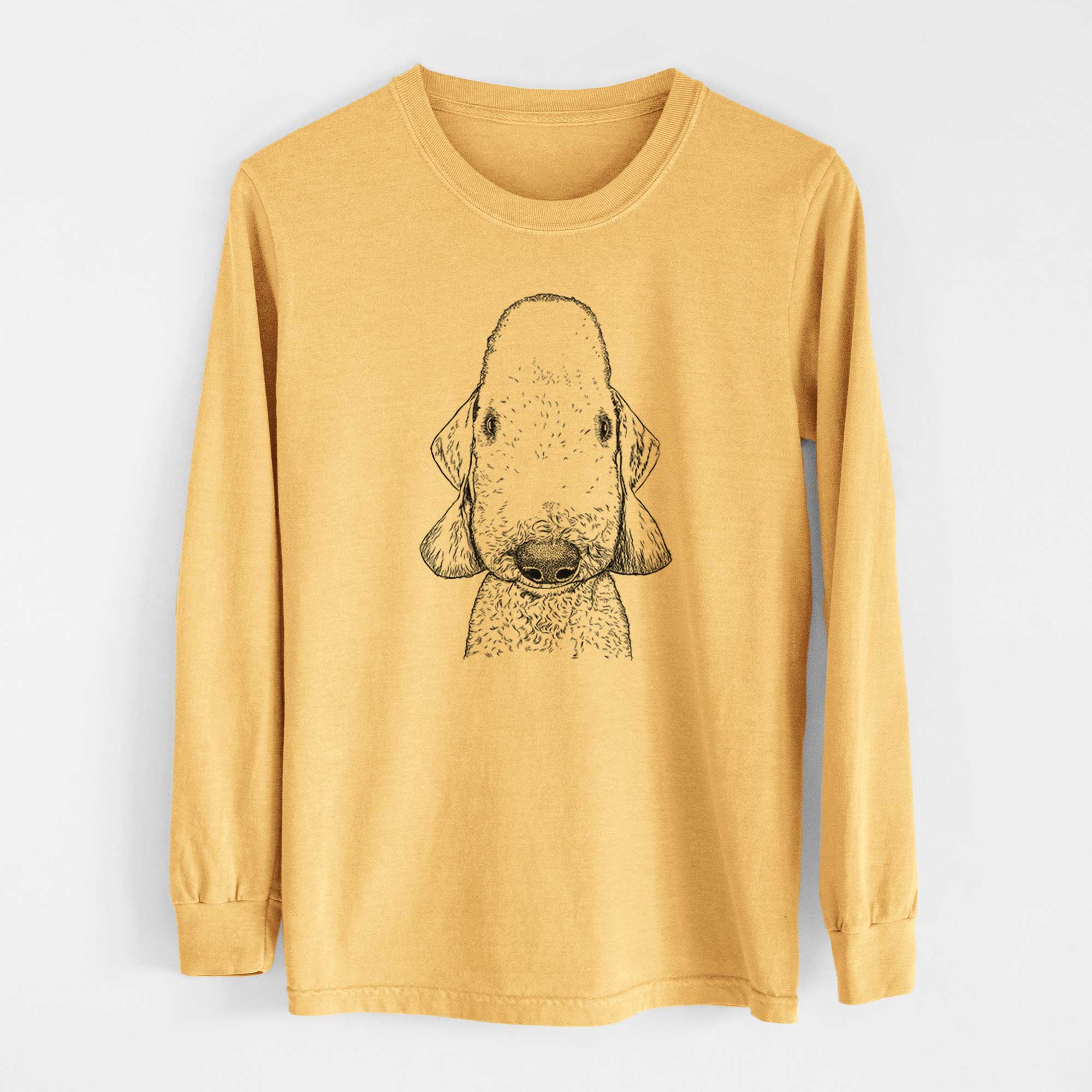 Bare Remington the Bedlington Terrier - Heavyweight 100% Cotton Long Sleeve