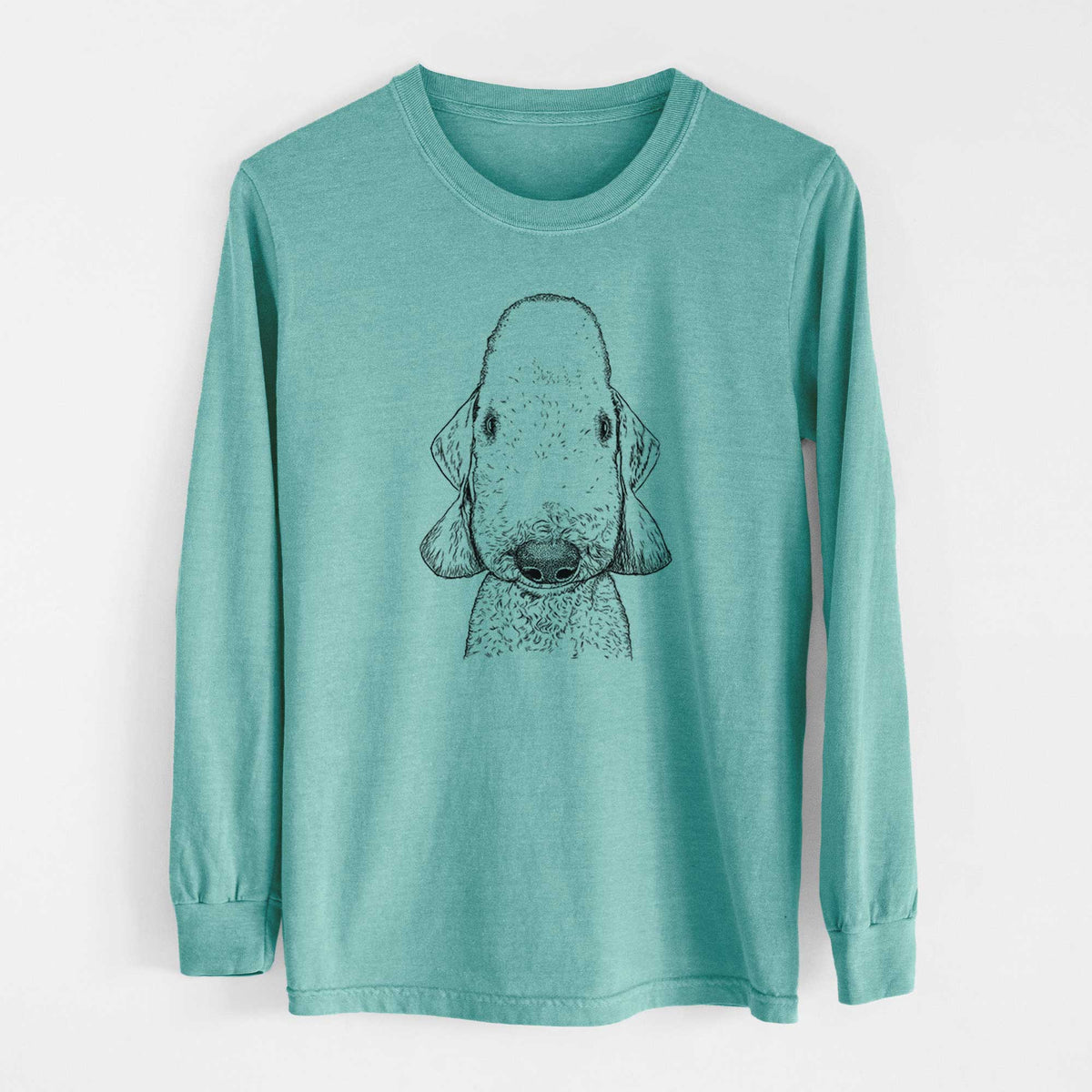 Bare Remington the Bedlington Terrier - Heavyweight 100% Cotton Long Sleeve