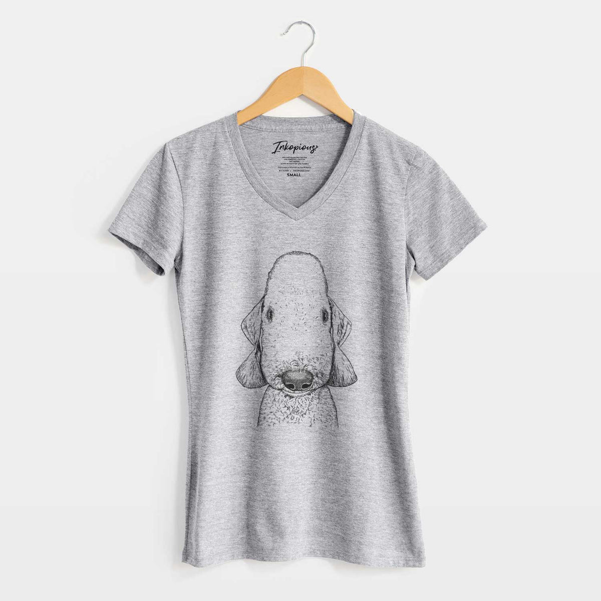 Bare Remington the Bedlington Terrier - Women's V-neck Shirt