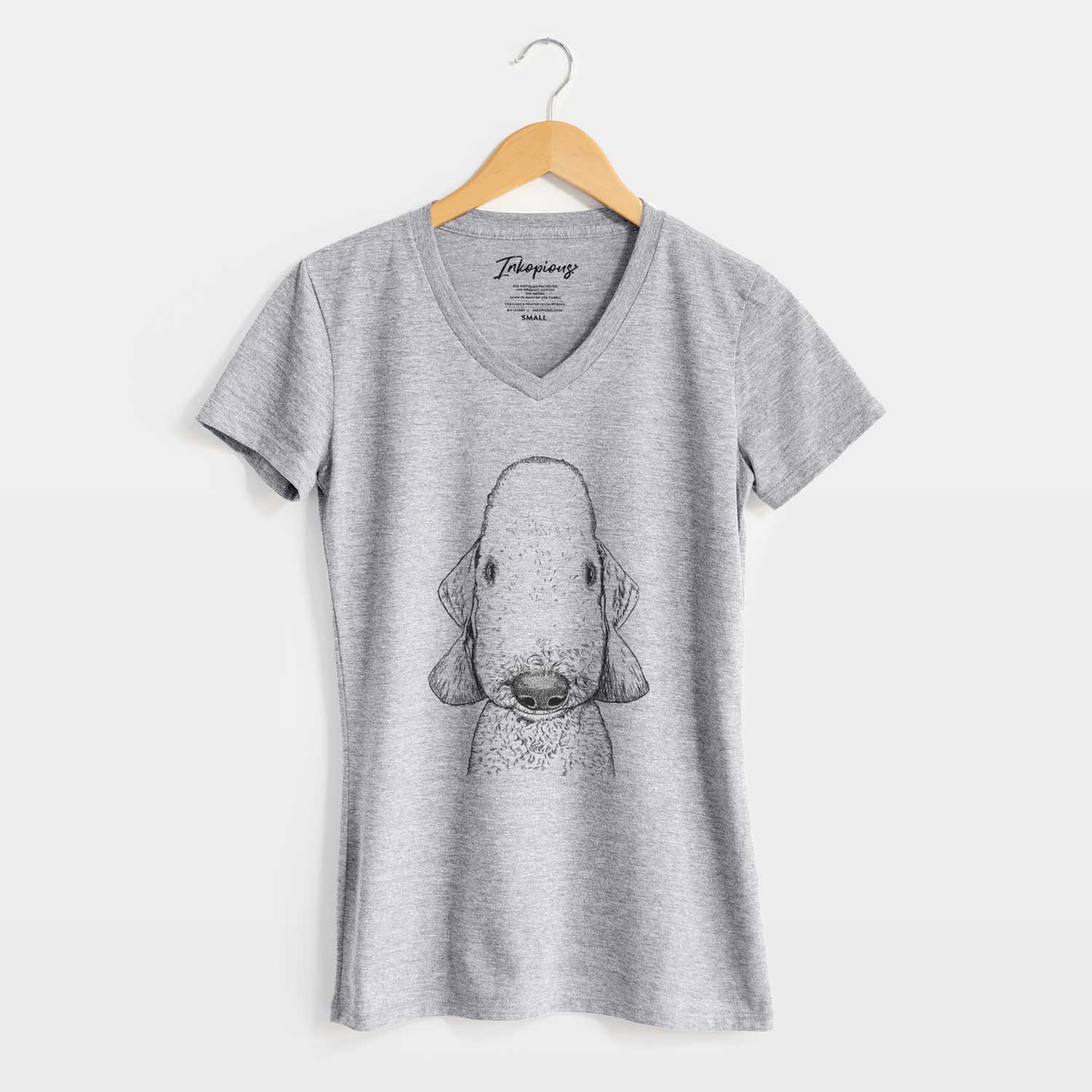 Bare Remington the Bedlington Terrier - Women's V-neck Shirt
