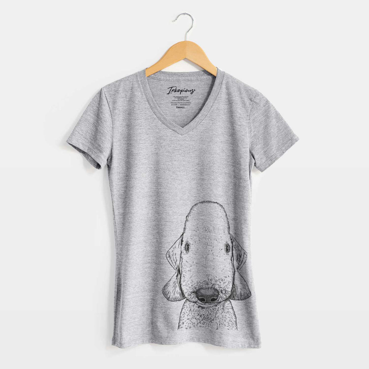 Bare Remington the Bedlington Terrier - Women's V-neck Shirt