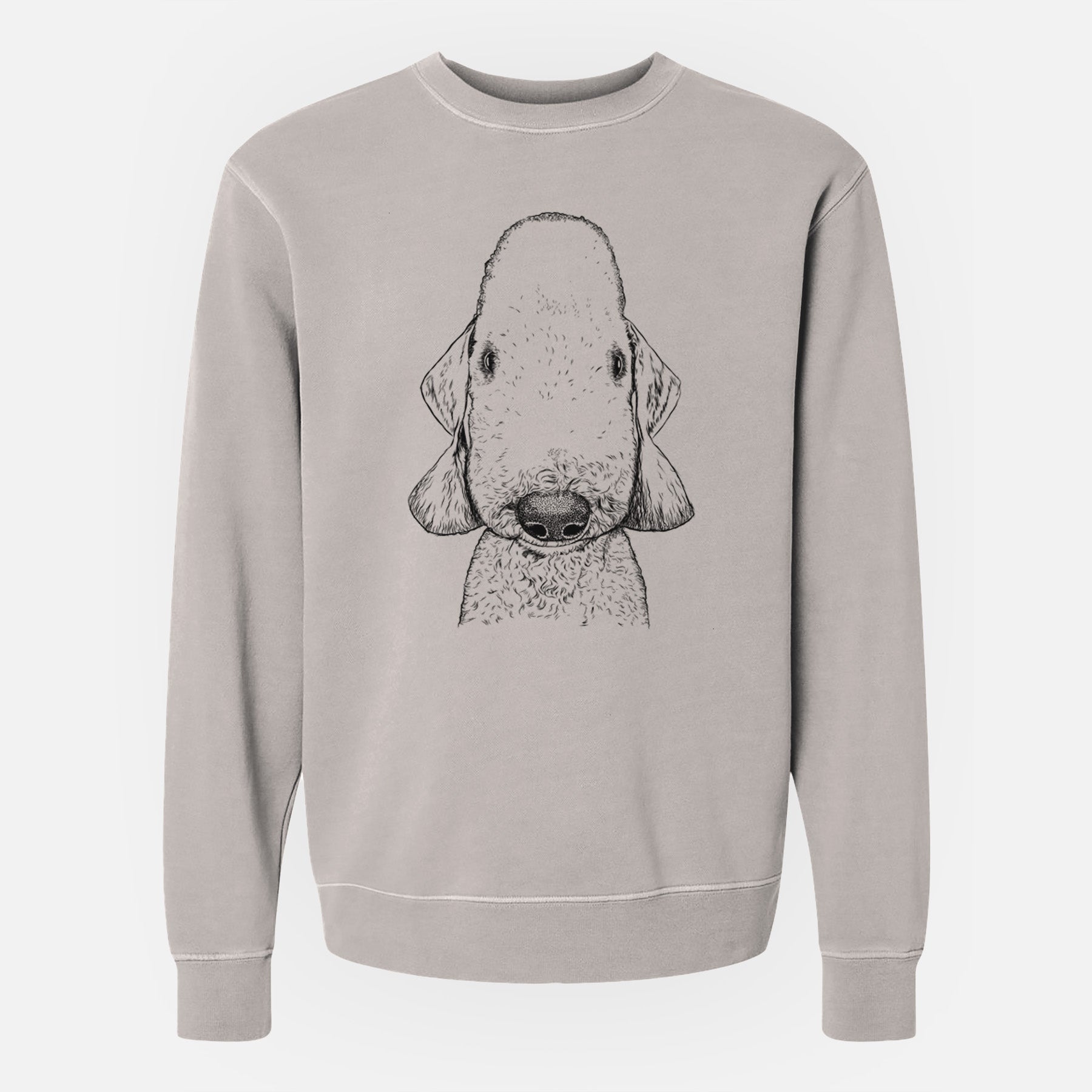 Bare Remington the Bedlington Terrier - Unisex Pigment Dyed Crew Sweatshirt