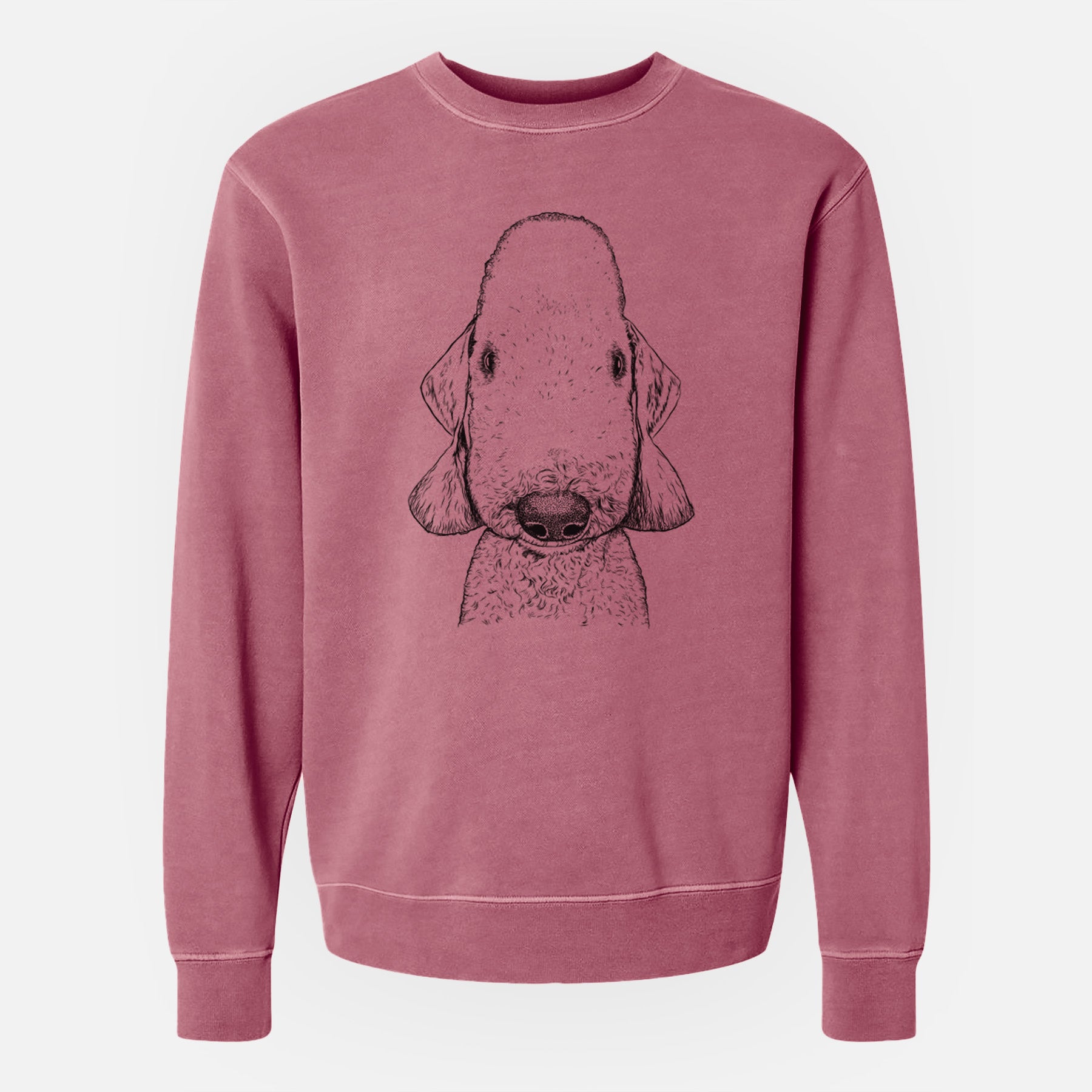 Bare Remington the Bedlington Terrier - Unisex Pigment Dyed Crew Sweatshirt