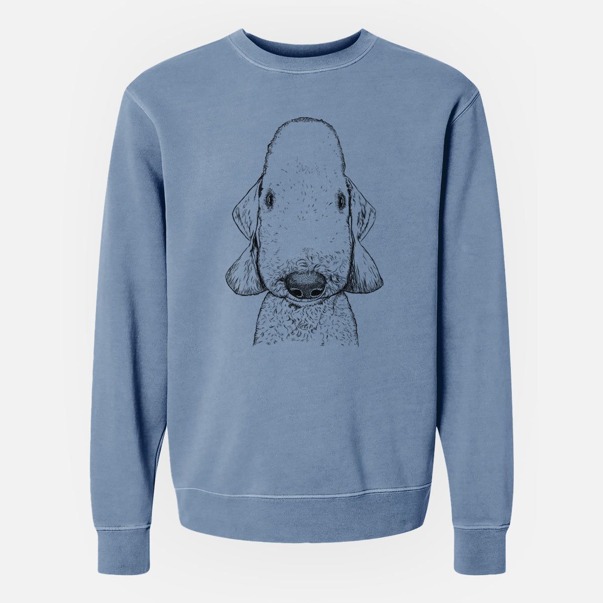 Bare Remington the Bedlington Terrier - Unisex Pigment Dyed Crew Sweatshirt