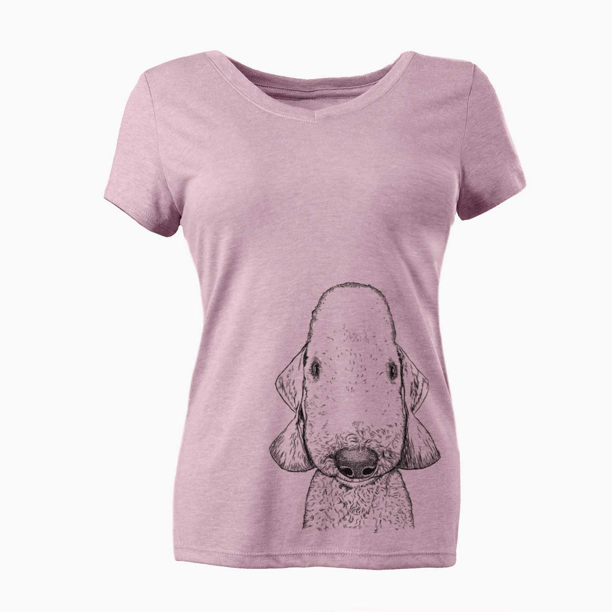 Bare Remington the Bedlington Terrier - Women's V-neck Shirt