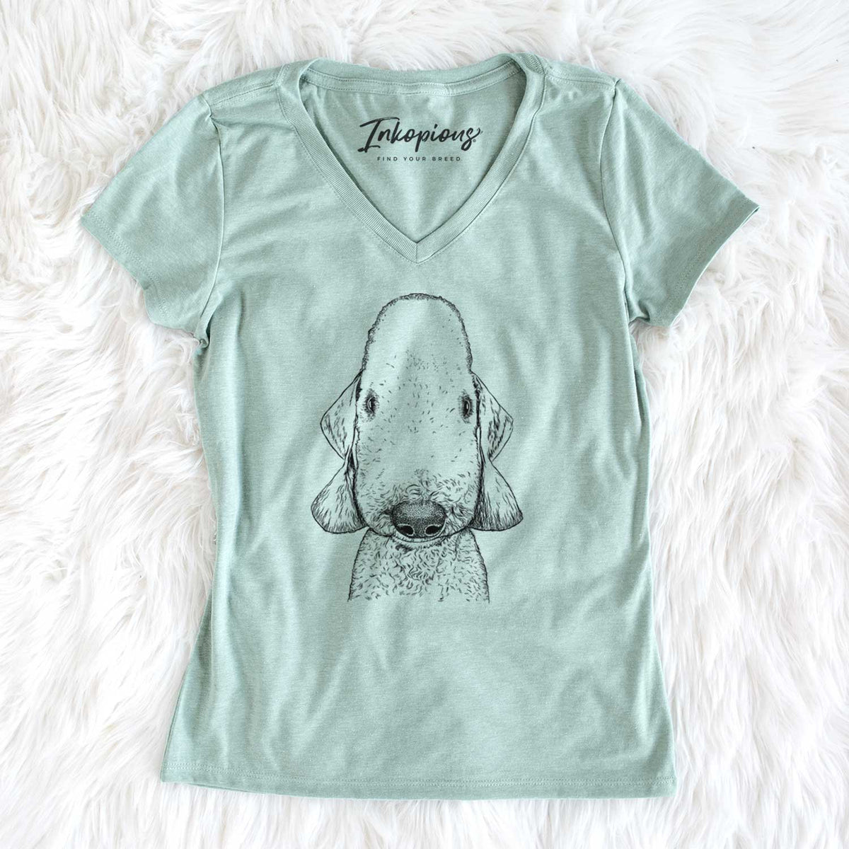Bare Remington the Bedlington Terrier - Women's V-neck Shirt