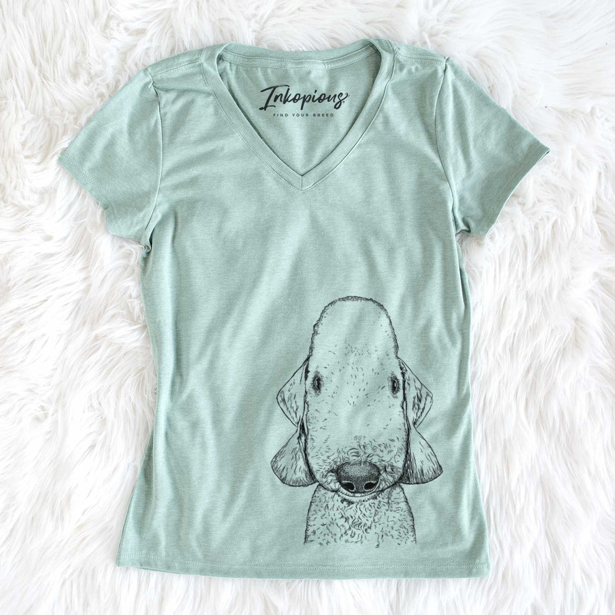 Bare Remington the Bedlington Terrier - Women's V-neck Shirt