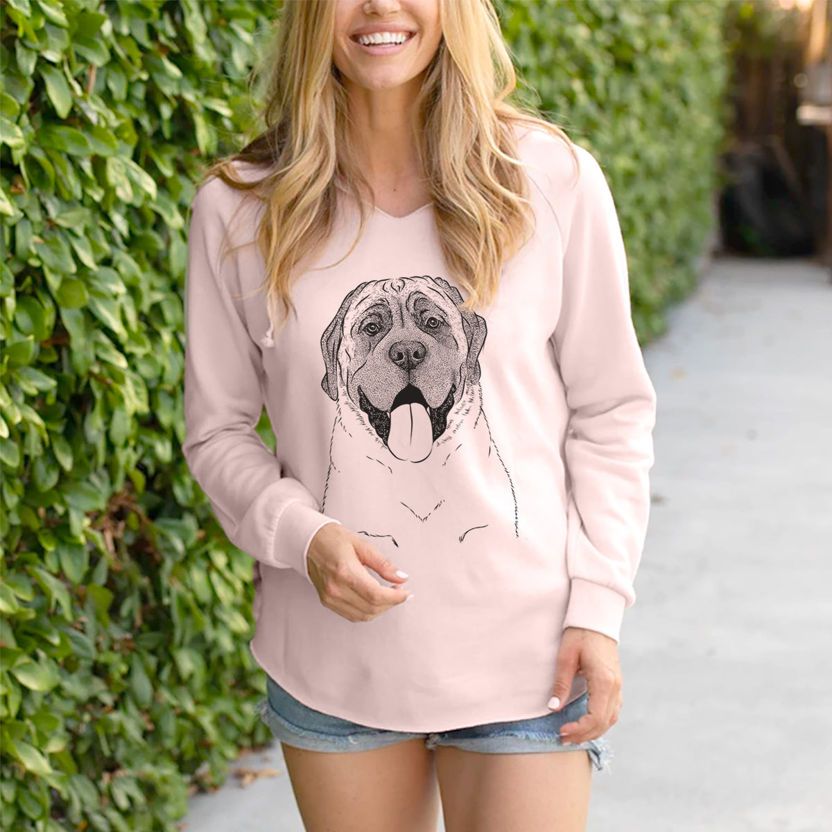 Bare Remmie the English Mastiff - Cali Wave Hooded Sweatshirt