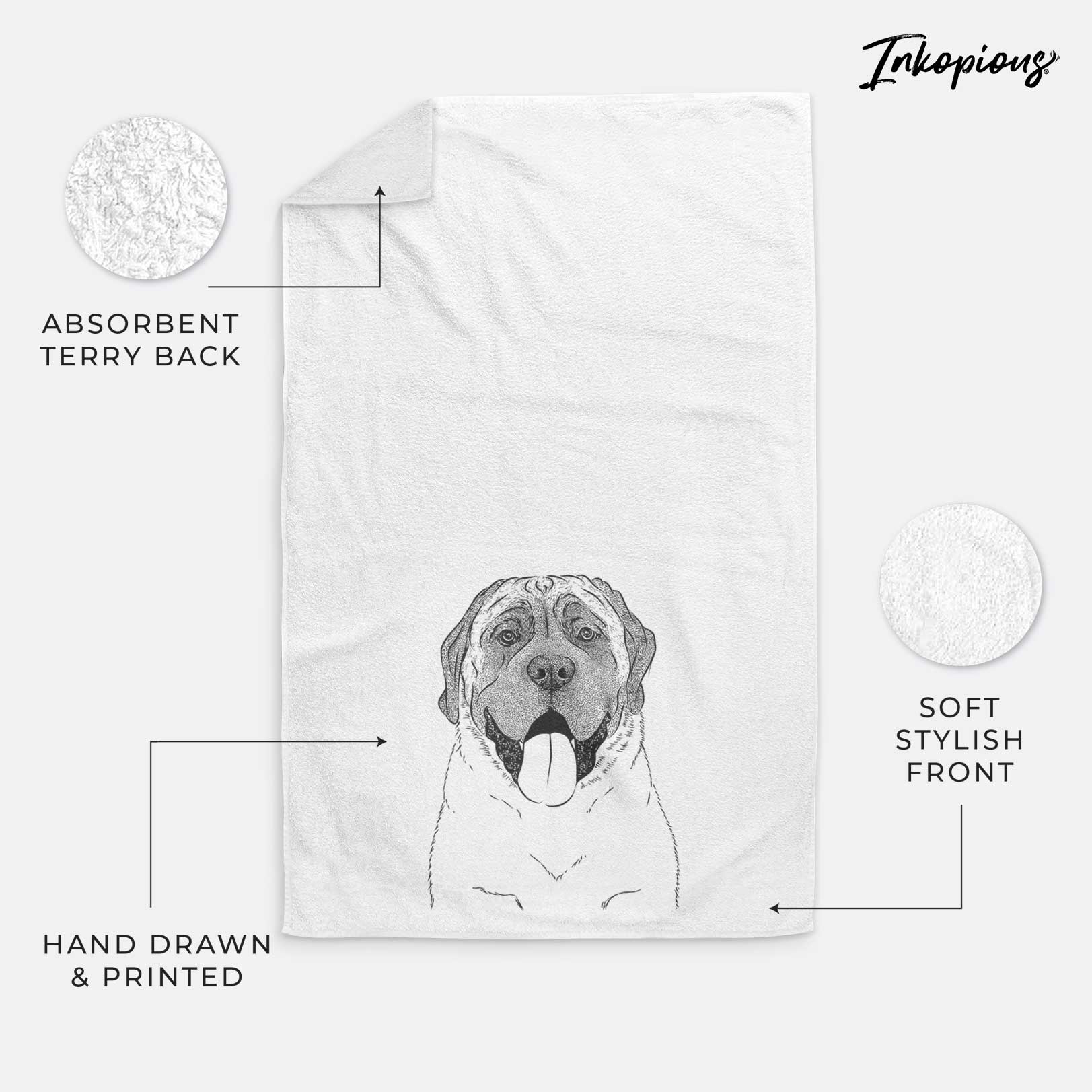 Remmie the English Mastiff Decorative Hand Towel