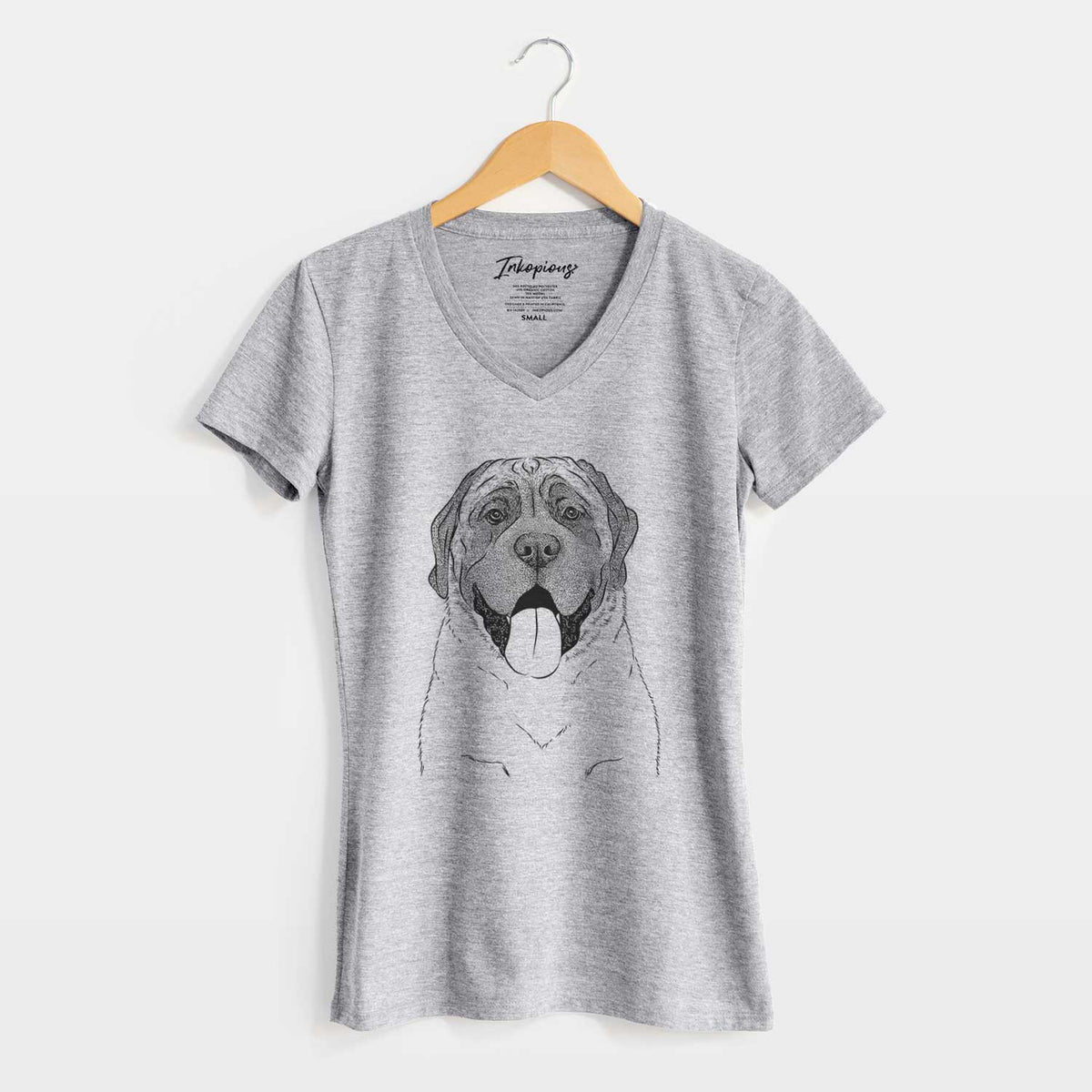 Bare Remmie the English Mastiff - Women's V-neck Shirt