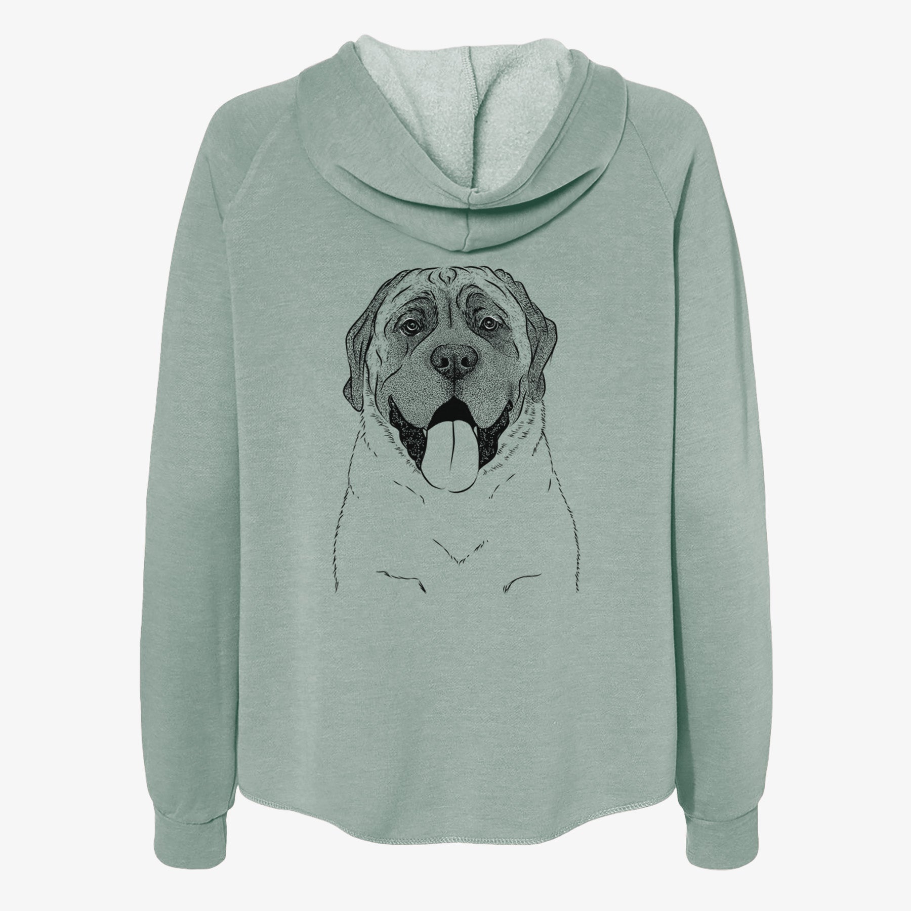 Remmie the English Mastiff - Women's Cali Wave Zip-Up Sweatshirt