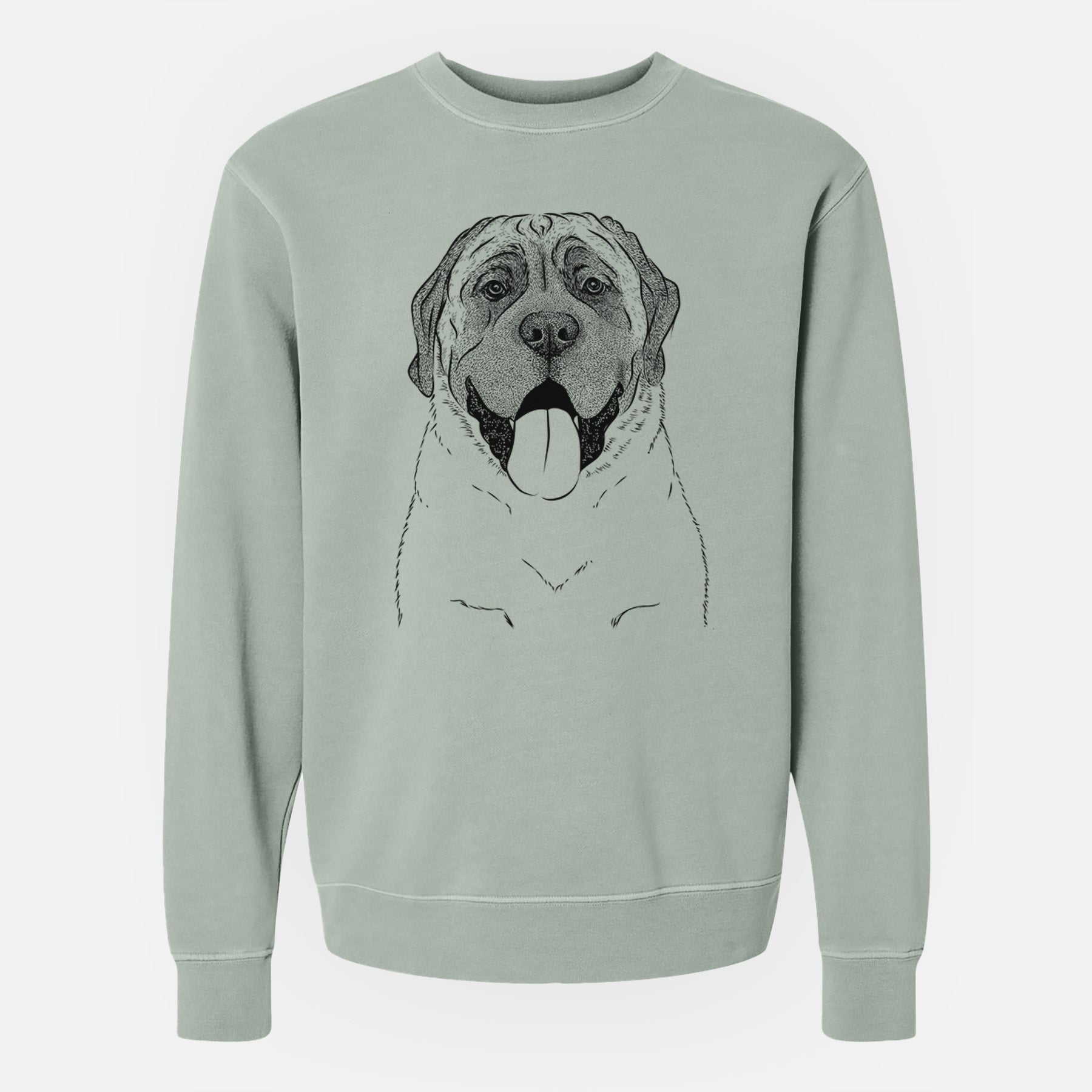 Bare Remmie the English Mastiff - Unisex Pigment Dyed Crew Sweatshirt