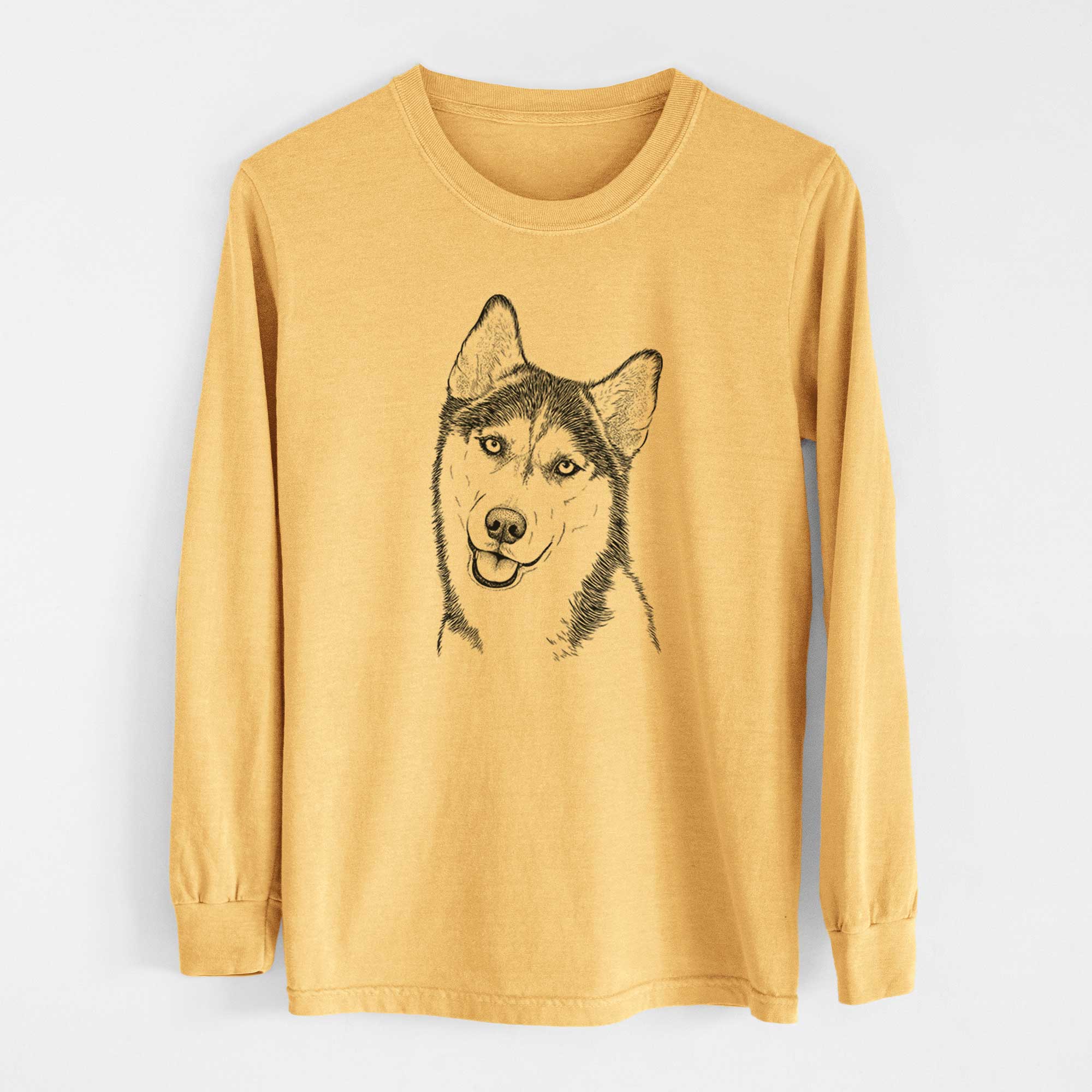 Bare Remmie the Siberian Husky - Heavyweight 100% Cotton Long Sleeve