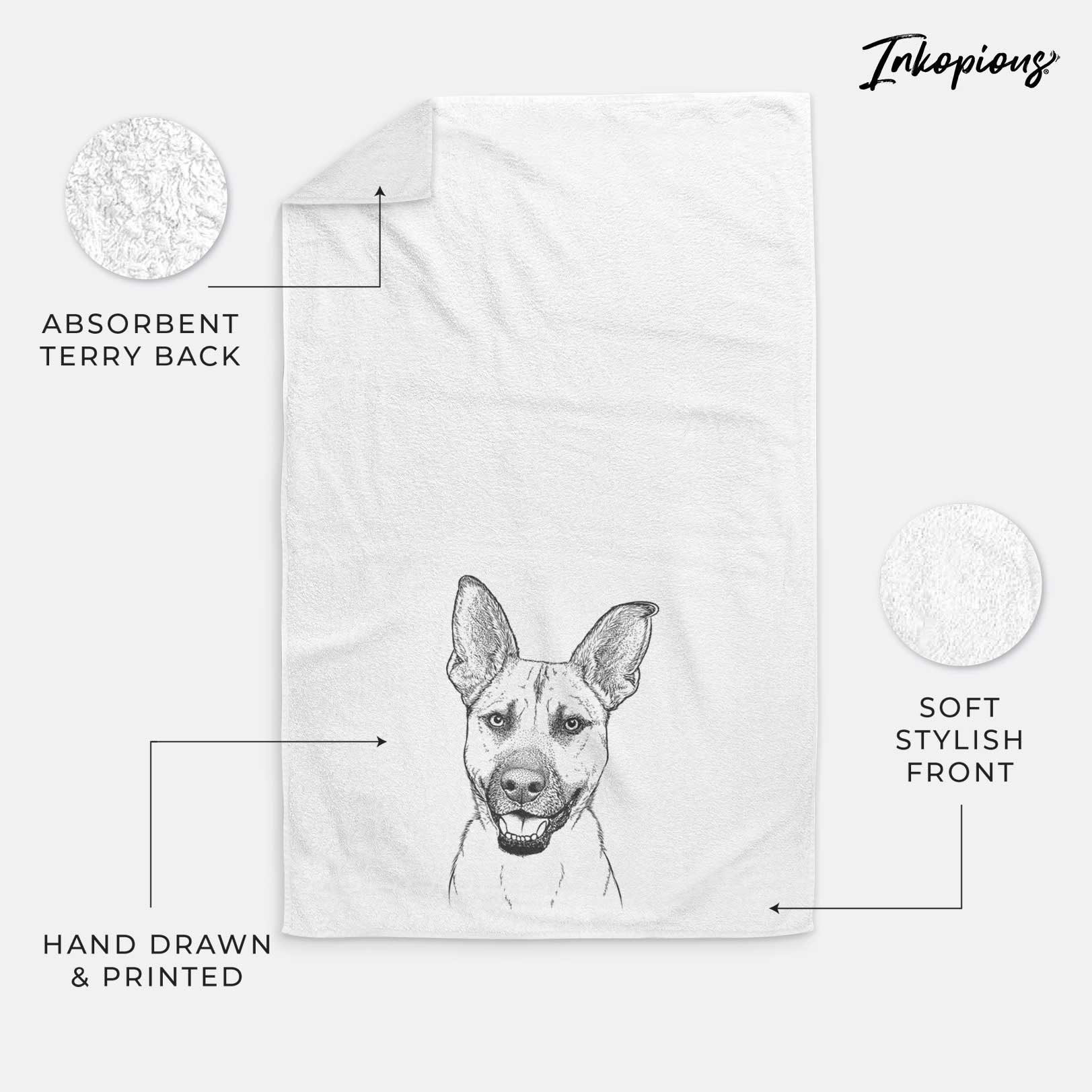 Remus the German Shepherd Mix Decorative Hand Towel