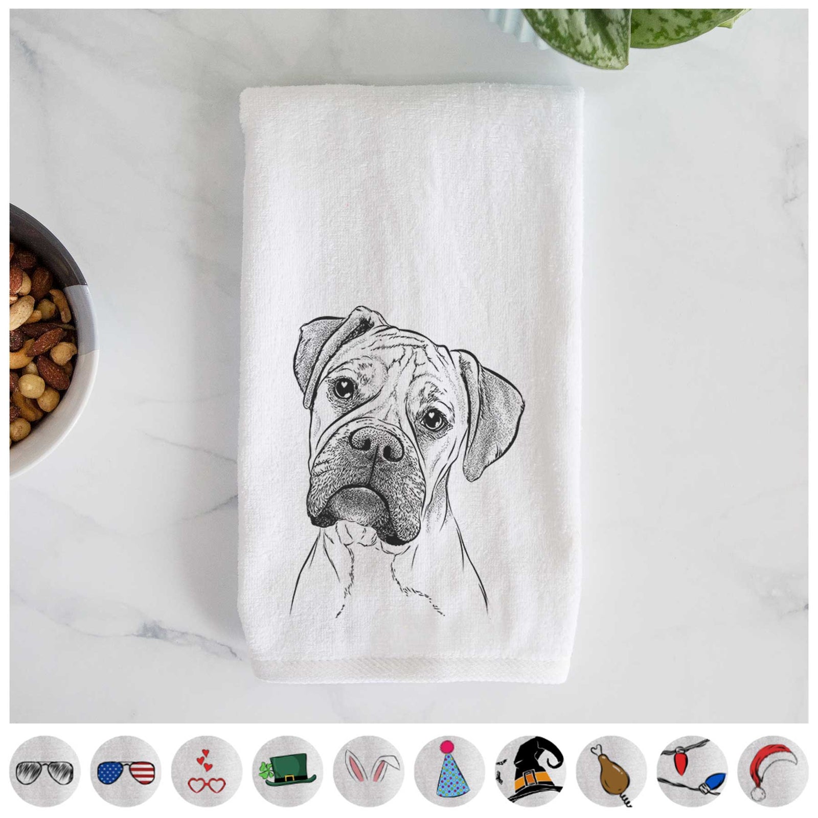 Reuby the Boxer Decorative Hand Towel