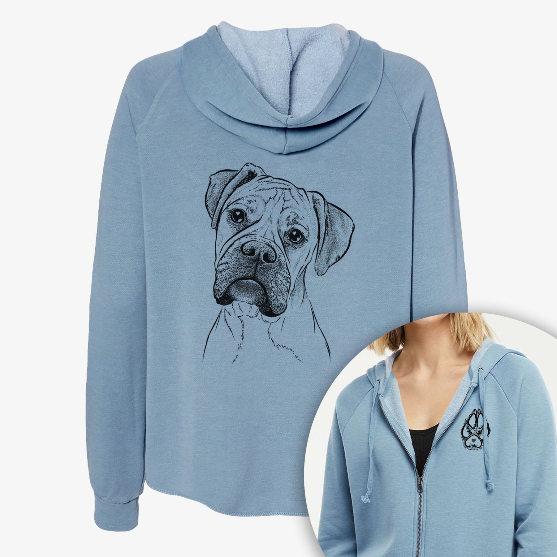 Reuby the Boxer - Women's Cali Wave Zip-Up Sweatshirt