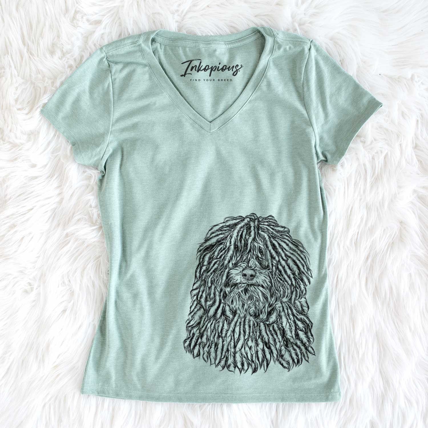 Bare Rezi the Puli - Women's V-neck Shirt