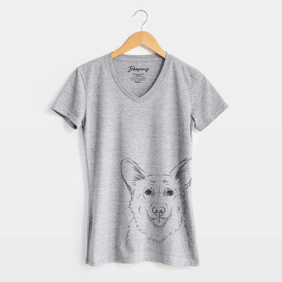 Bare Ricco the Corgi - Women's V-neck Shirt