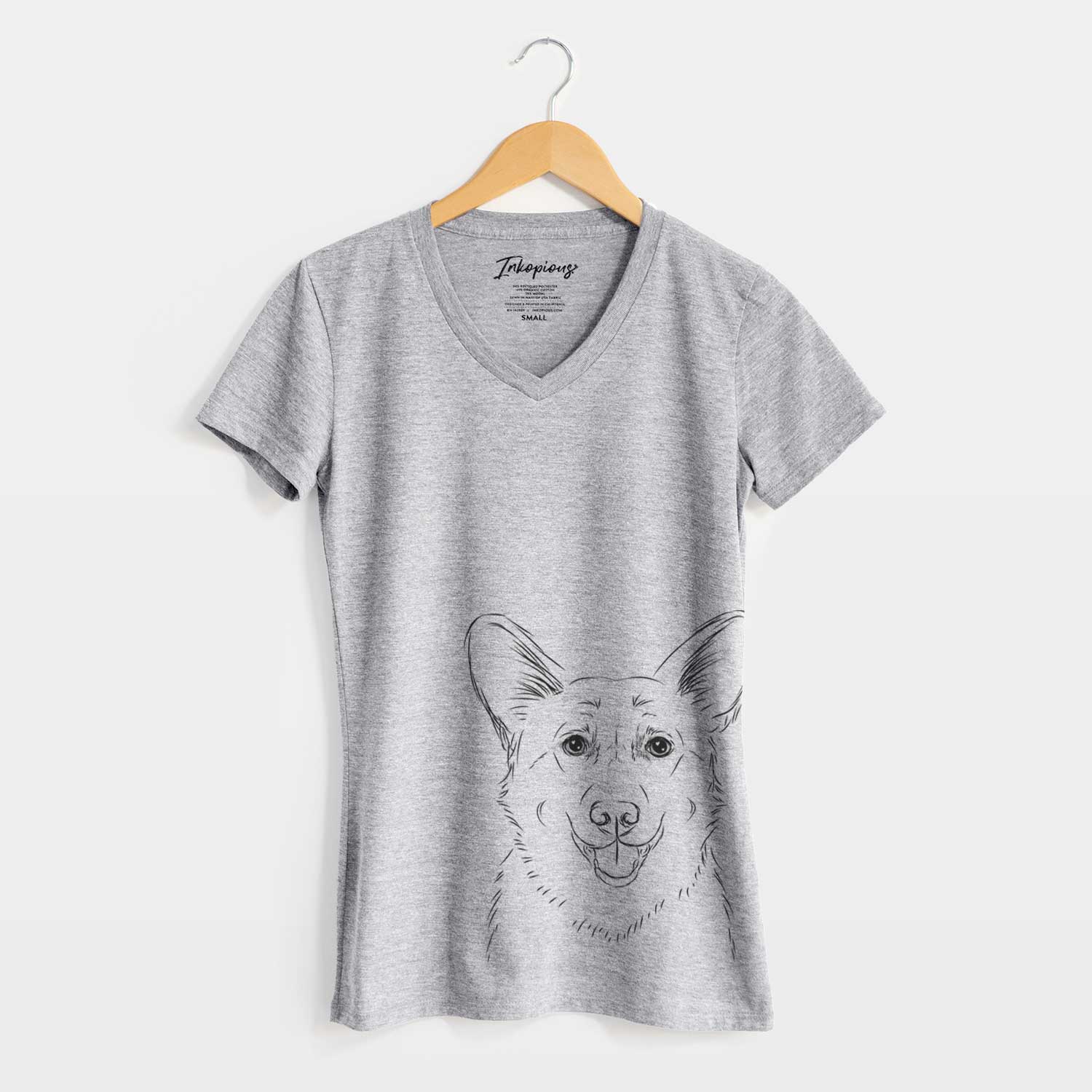 Bare Ricco the Corgi - Women's V-neck Shirt