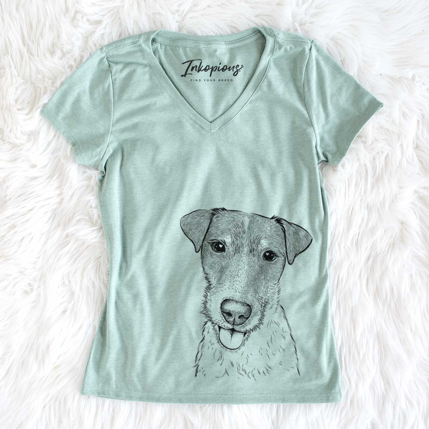 Bare Rider the Parson Russell Terrier - Women's V-neck Shirt