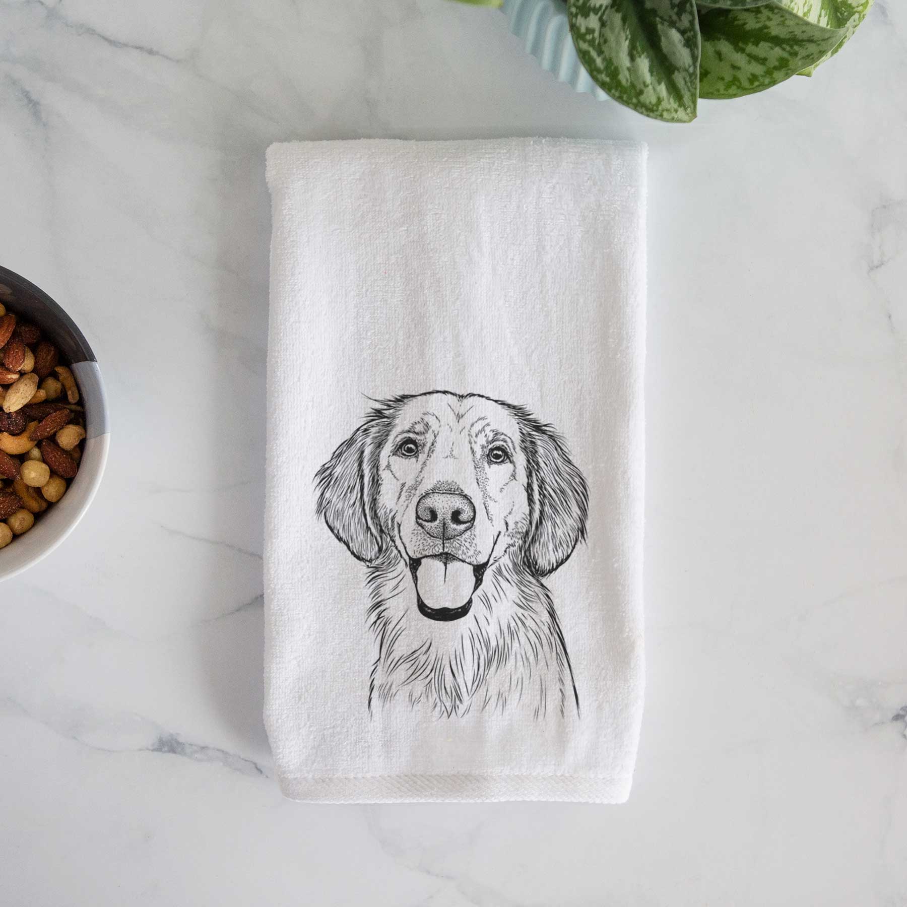 Riley the Golden Retriever Decorative Hand Towel