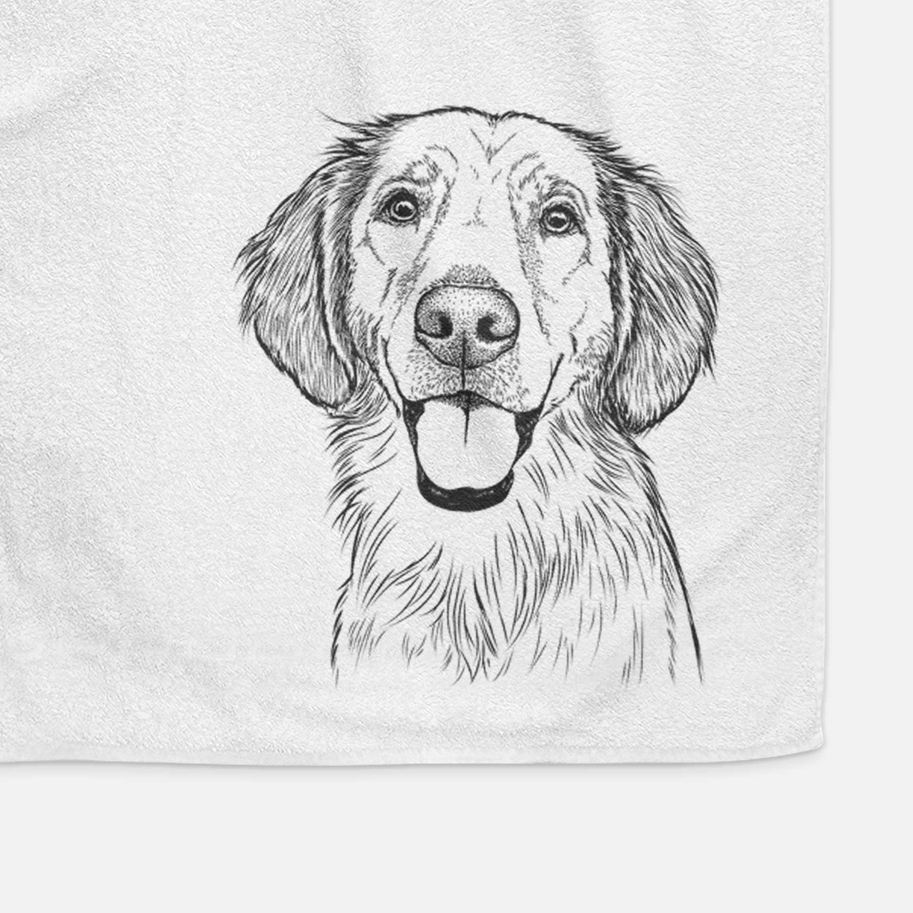 Riley the Golden Retriever Decorative Hand Towel