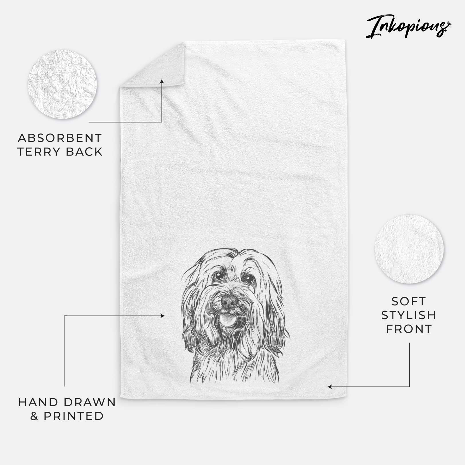 Rime the Tibetan Terrier Decorative Hand Towel