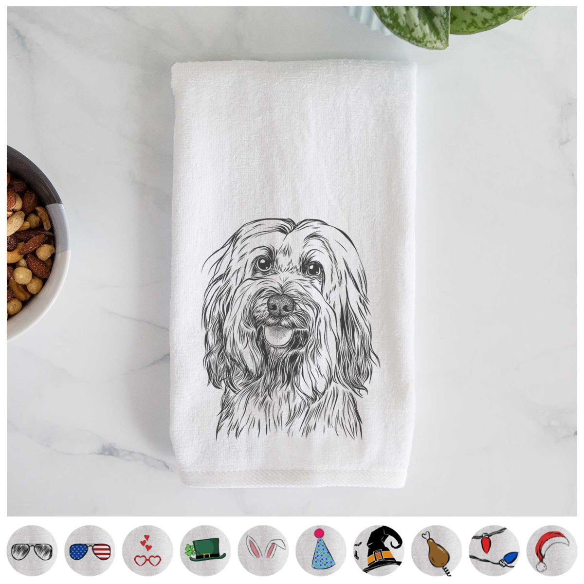 Rime the Tibetan Terrier Decorative Hand Towel