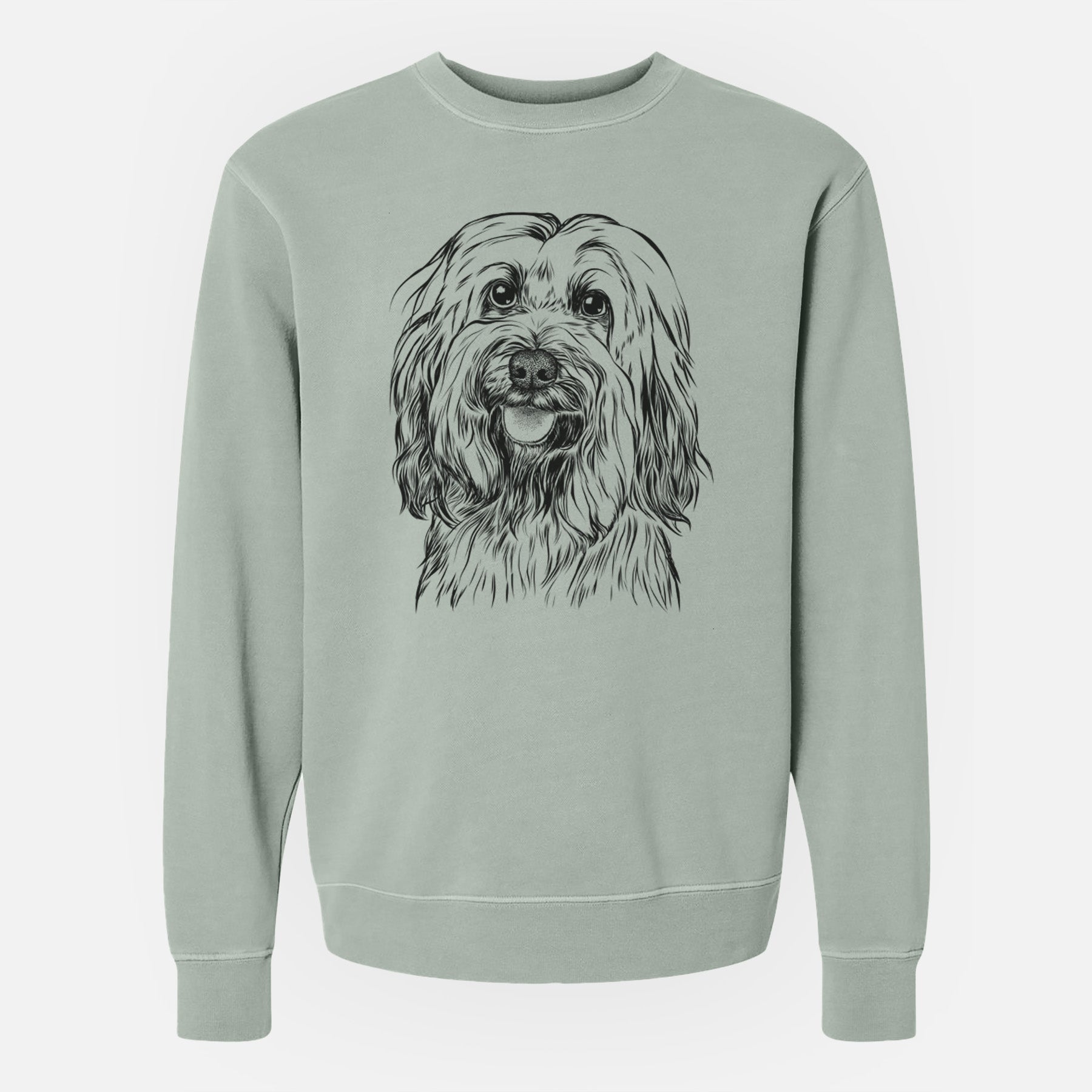 Bare Rime the Tibetan Terrier - Unisex Pigment Dyed Crew Sweatshirt