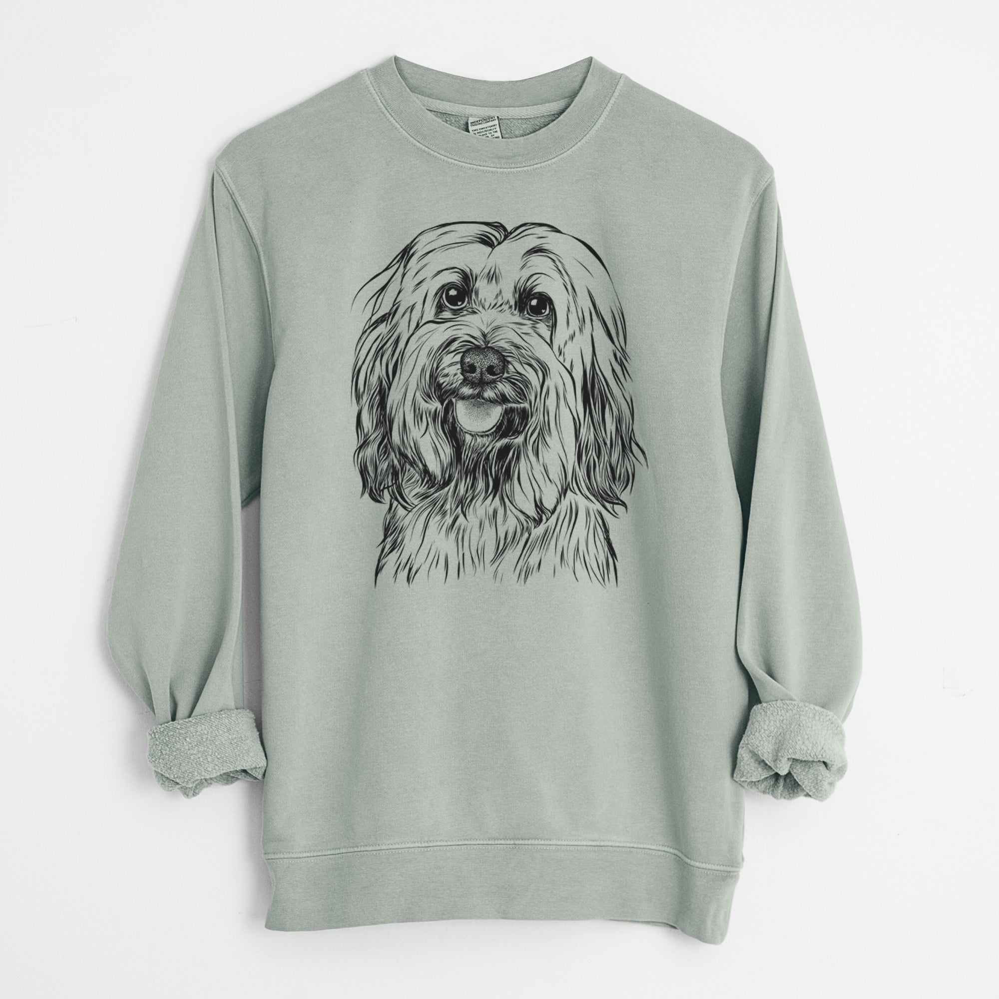 Bare Rime the Tibetan Terrier - Unisex Pigment Dyed Crew Sweatshirt