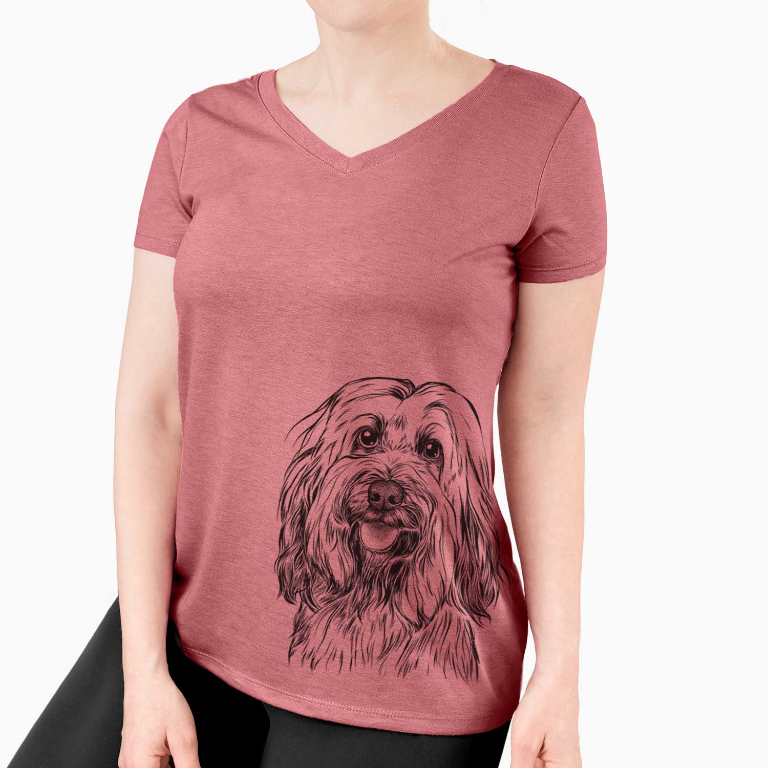 Bare Rime the Tibetan Terrier - Women's V-neck Shirt