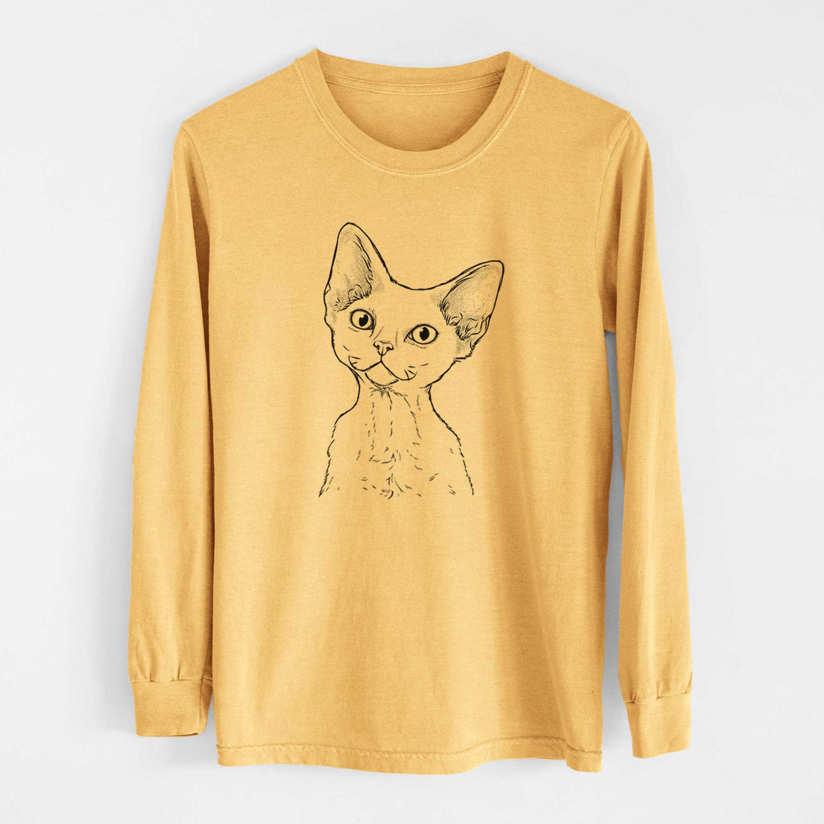 Bare Ripley the Devon Rex Cat - Heavyweight 100% Cotton Long Sleeve