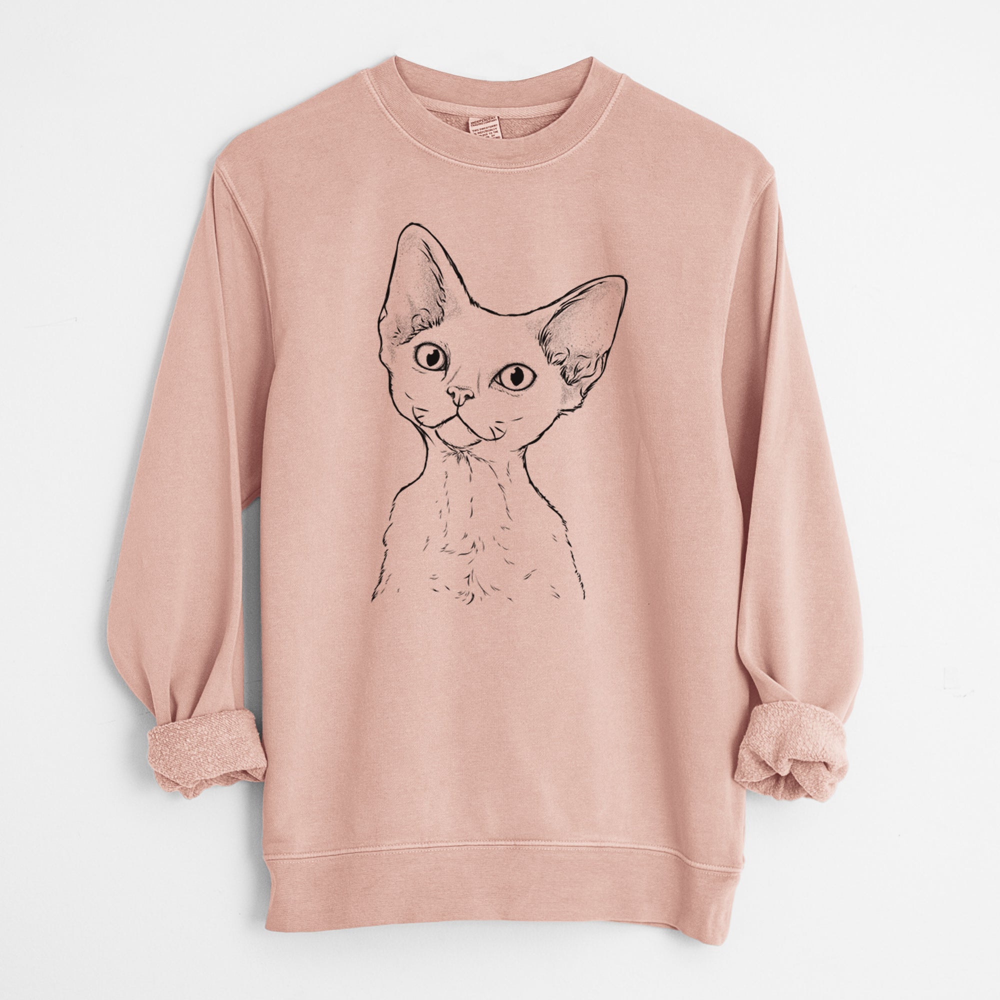 Bare Ripley the Devon Rex Cat - Unisex Pigment Dyed Crew Sweatshirt