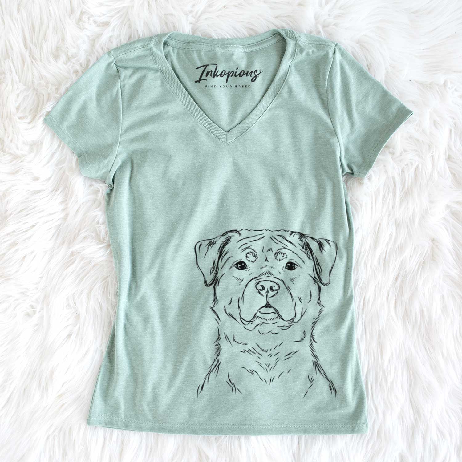 Rocky the Rottweiler - Women's V-neck Shirt