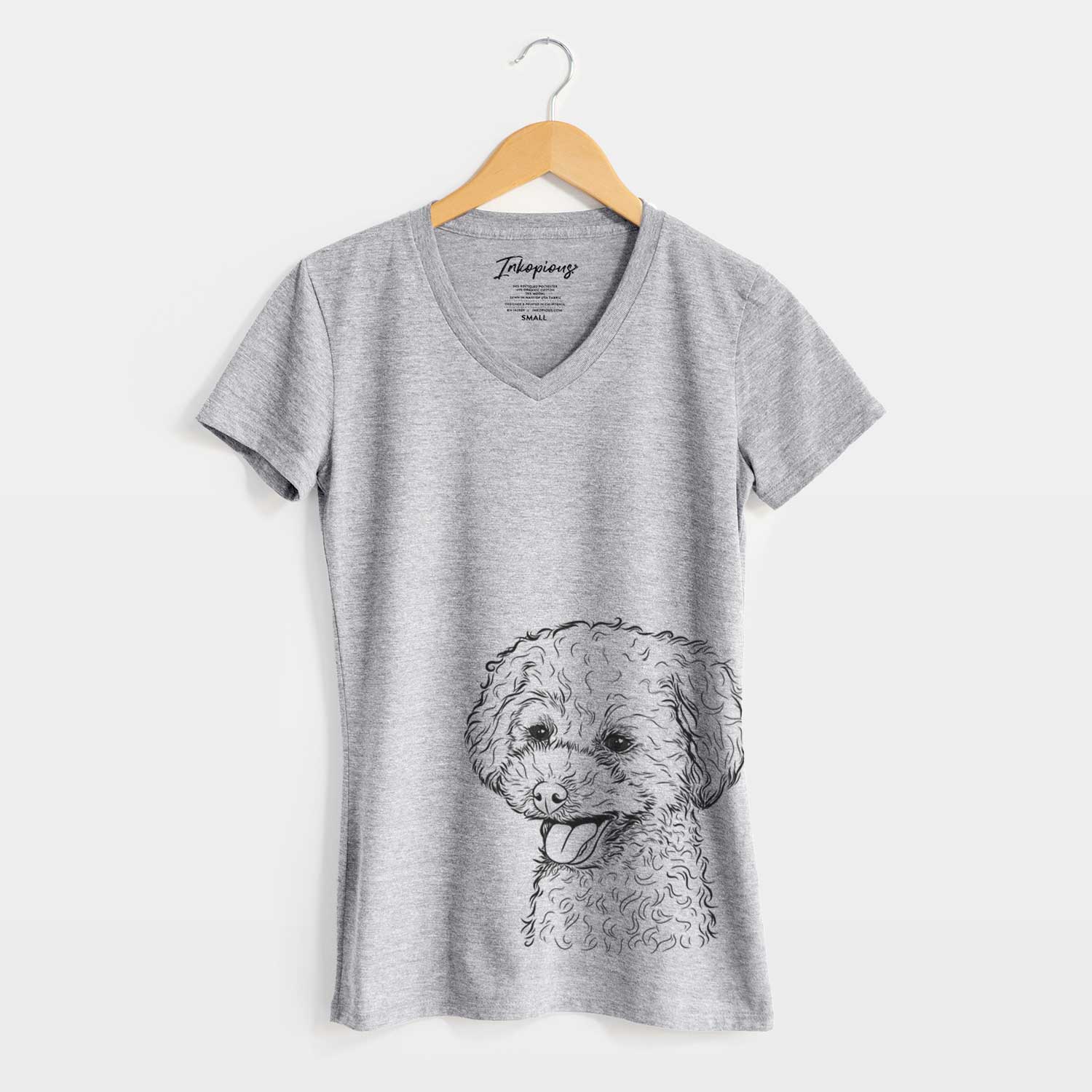 Bare Rocky the Teacup Poodle - Women's V-neck Shirt