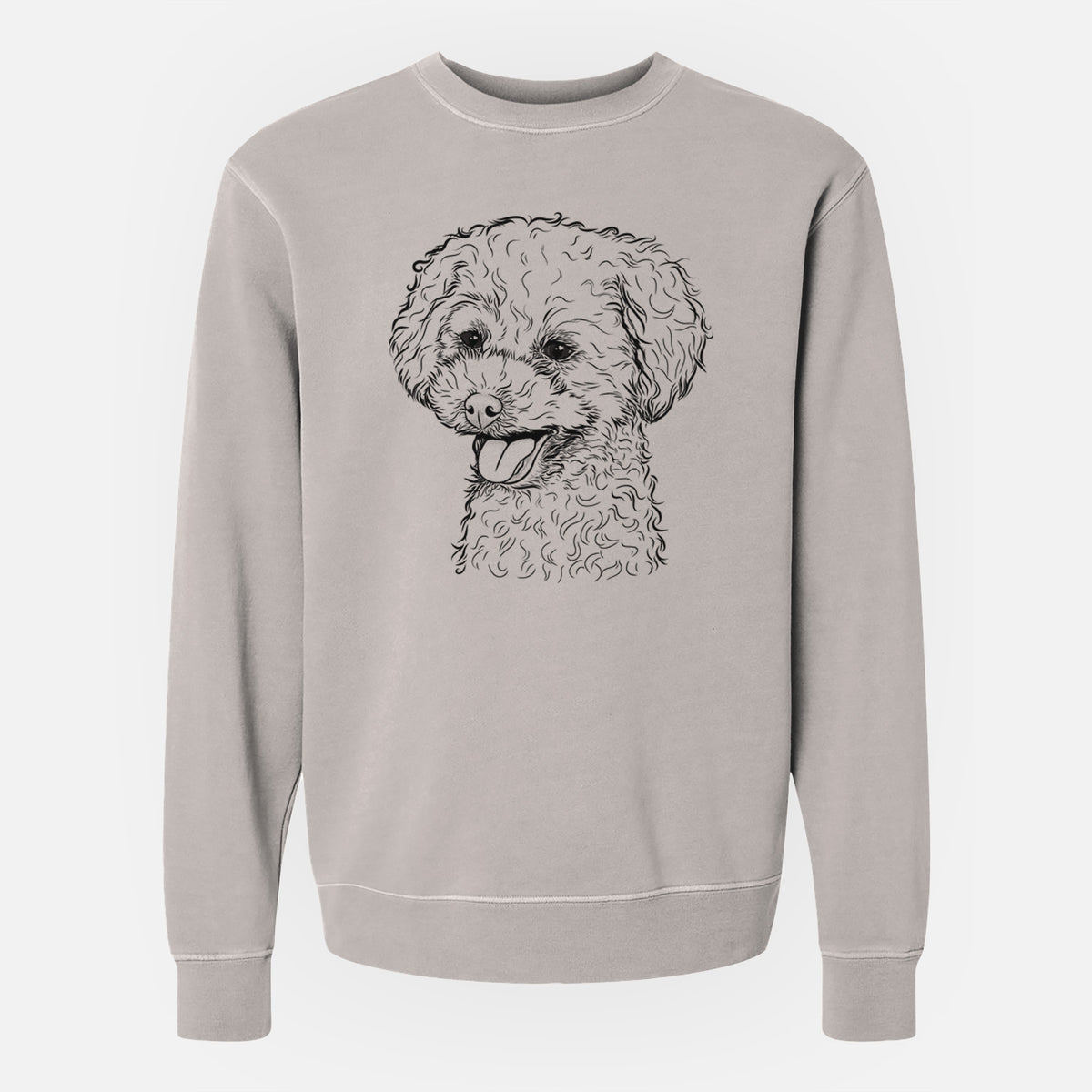 Bare Rocky the Teacup Poodle - Unisex Pigment Dyed Crew Sweatshirt