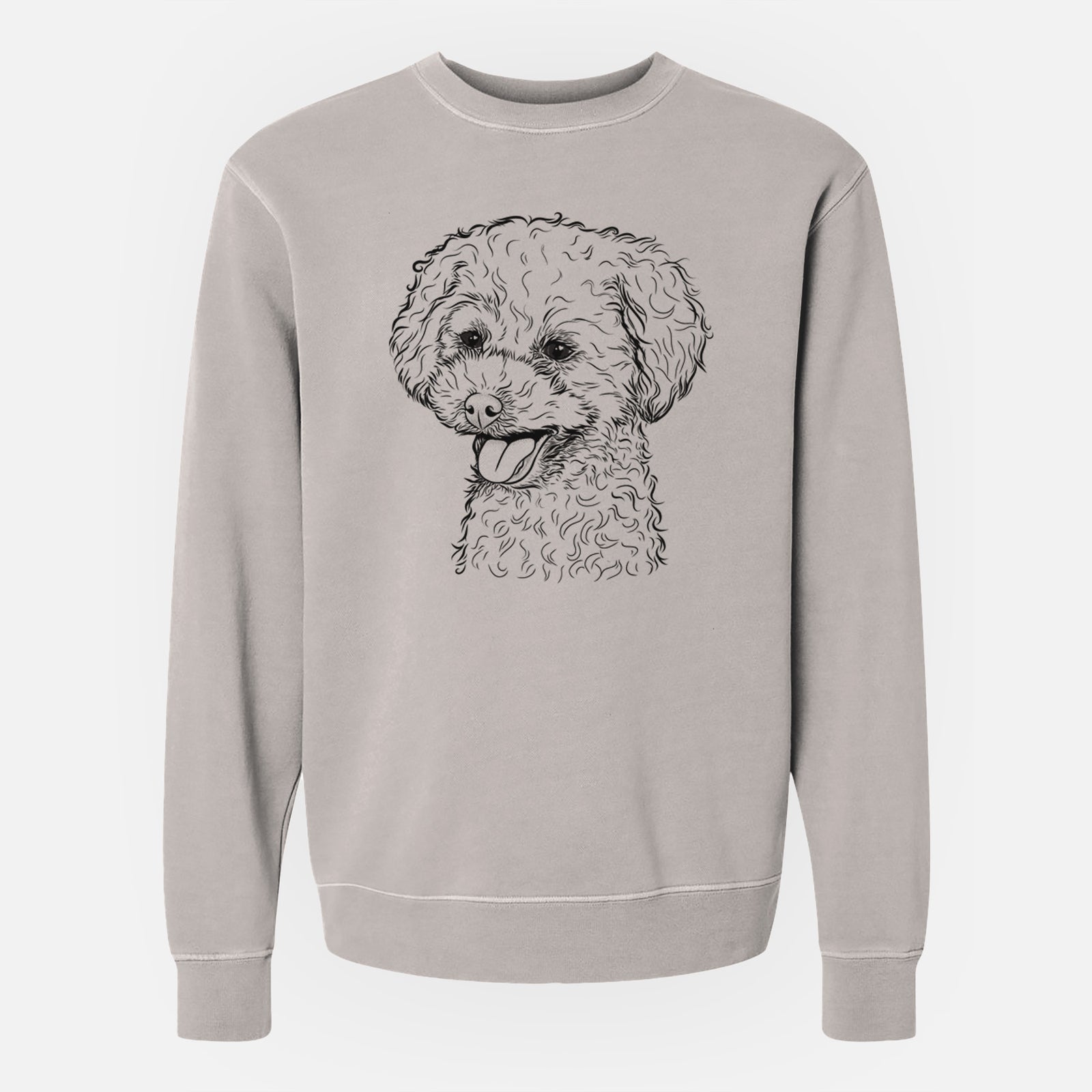 Bare Rocky the Teacup Poodle - Unisex Pigment Dyed Crew Sweatshirt