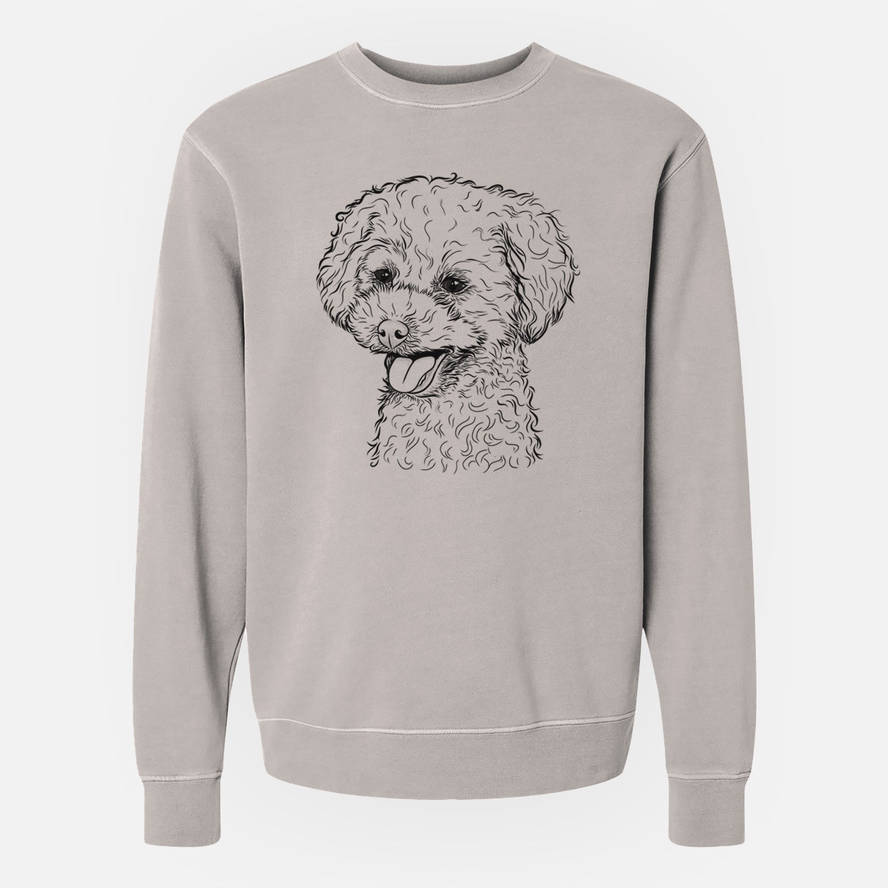 Bare Rocky the Teacup Poodle - Unisex Pigment Dyed Crew Sweatshirt