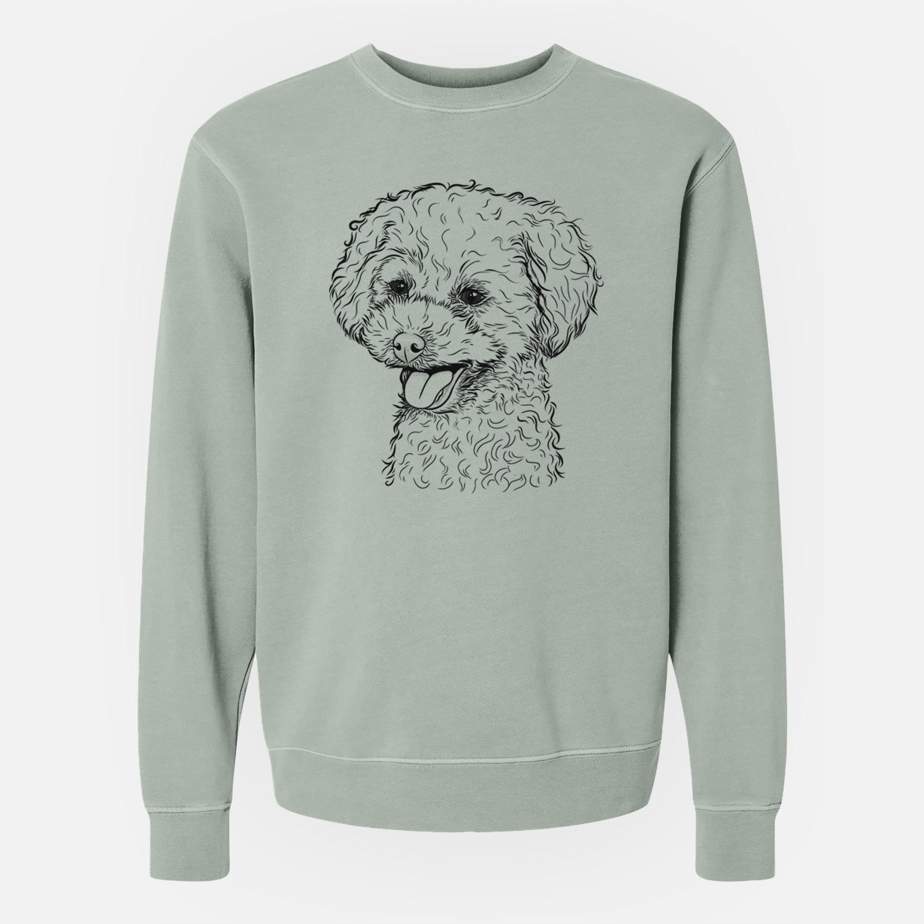 Bare Rocky the Teacup Poodle - Unisex Pigment Dyed Crew Sweatshirt