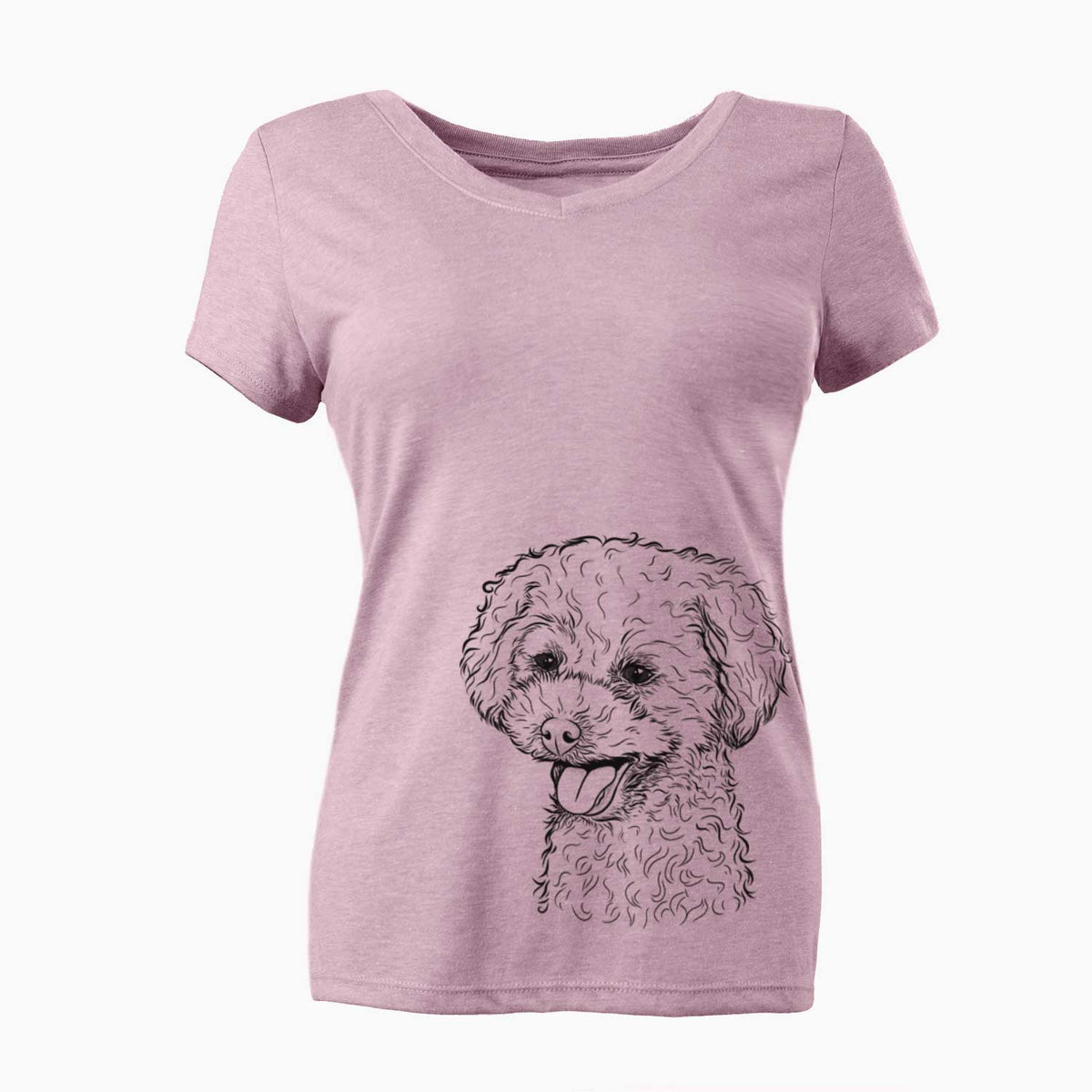 Bare Rocky the Teacup Poodle - Women's V-neck Shirt