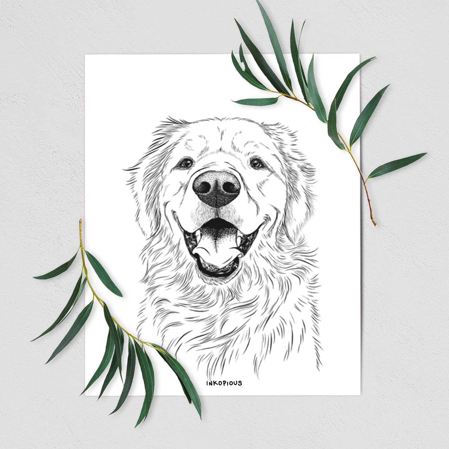 Roger the Golden Retriever Art Print