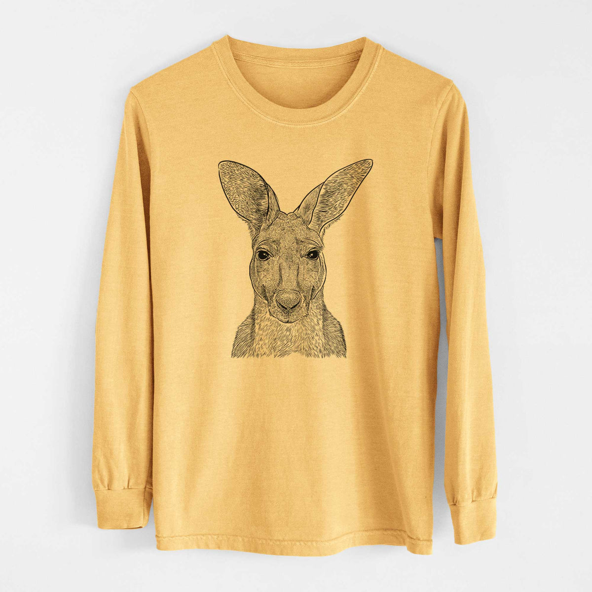 Bare Roger the Red Kangaroo - Heavyweight 100% Cotton Long Sleeve