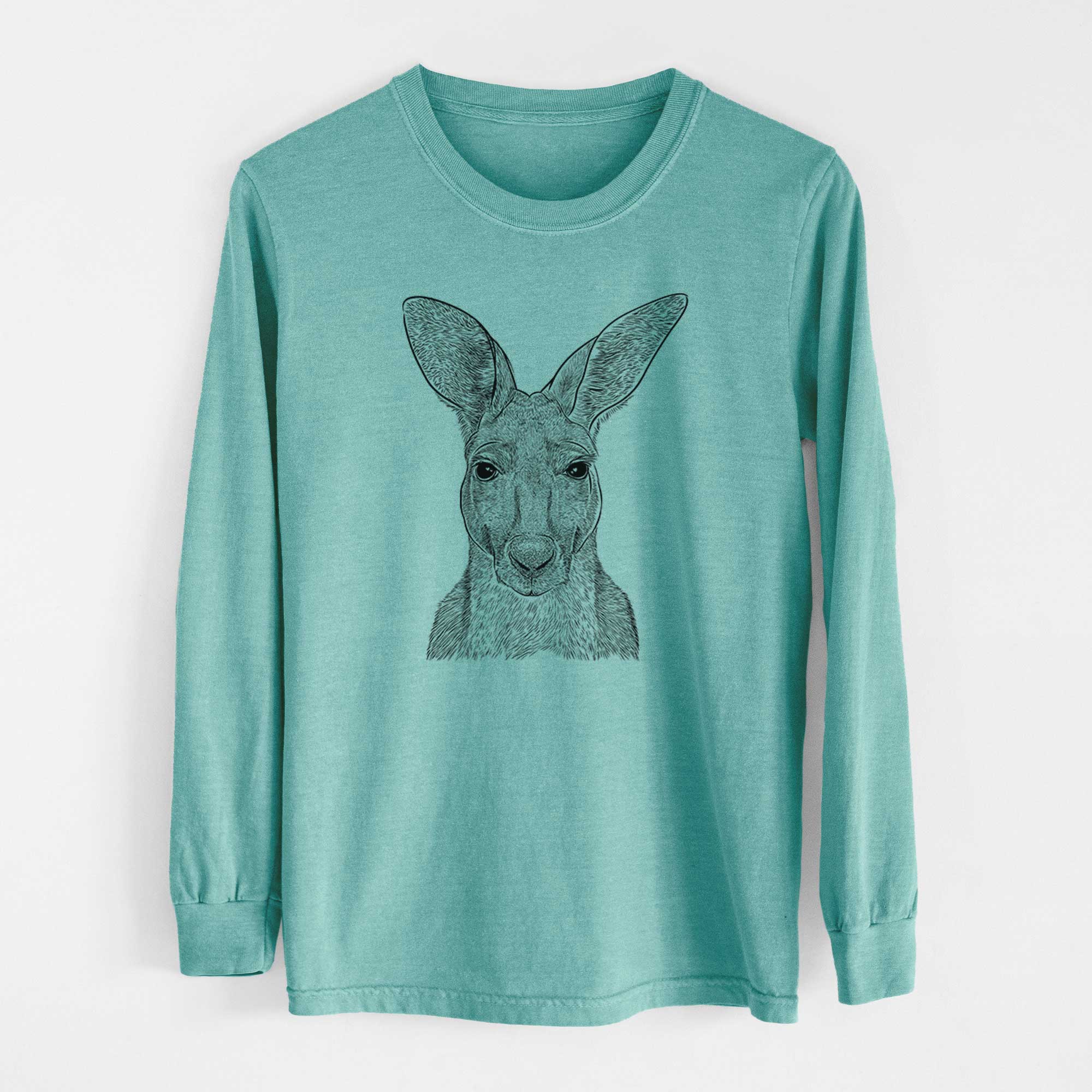 Bare Roger the Red Kangaroo - Heavyweight 100% Cotton Long Sleeve