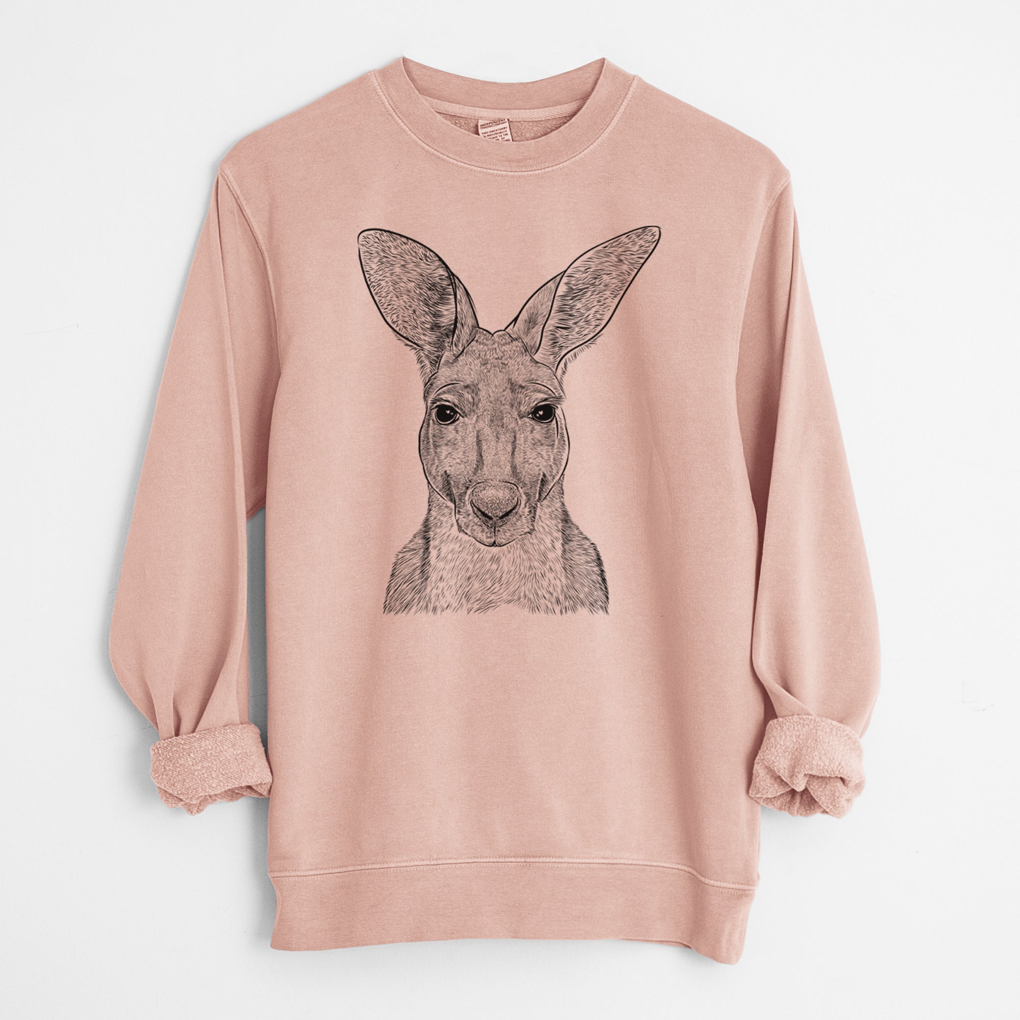 Bare Roger the Red Kangaroo - Unisex Pigment Dyed Crew Sweatshirt