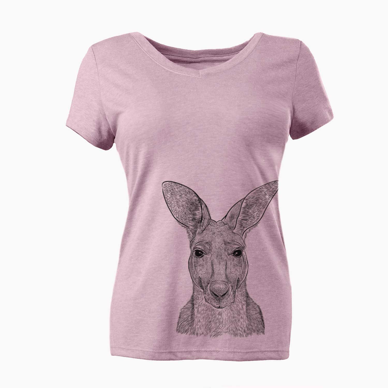 Bare Roger the Red Kangaroo - Women's V-neck Shirt