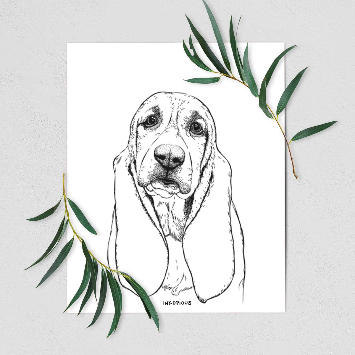 Rolo the Basset Hound Art Print